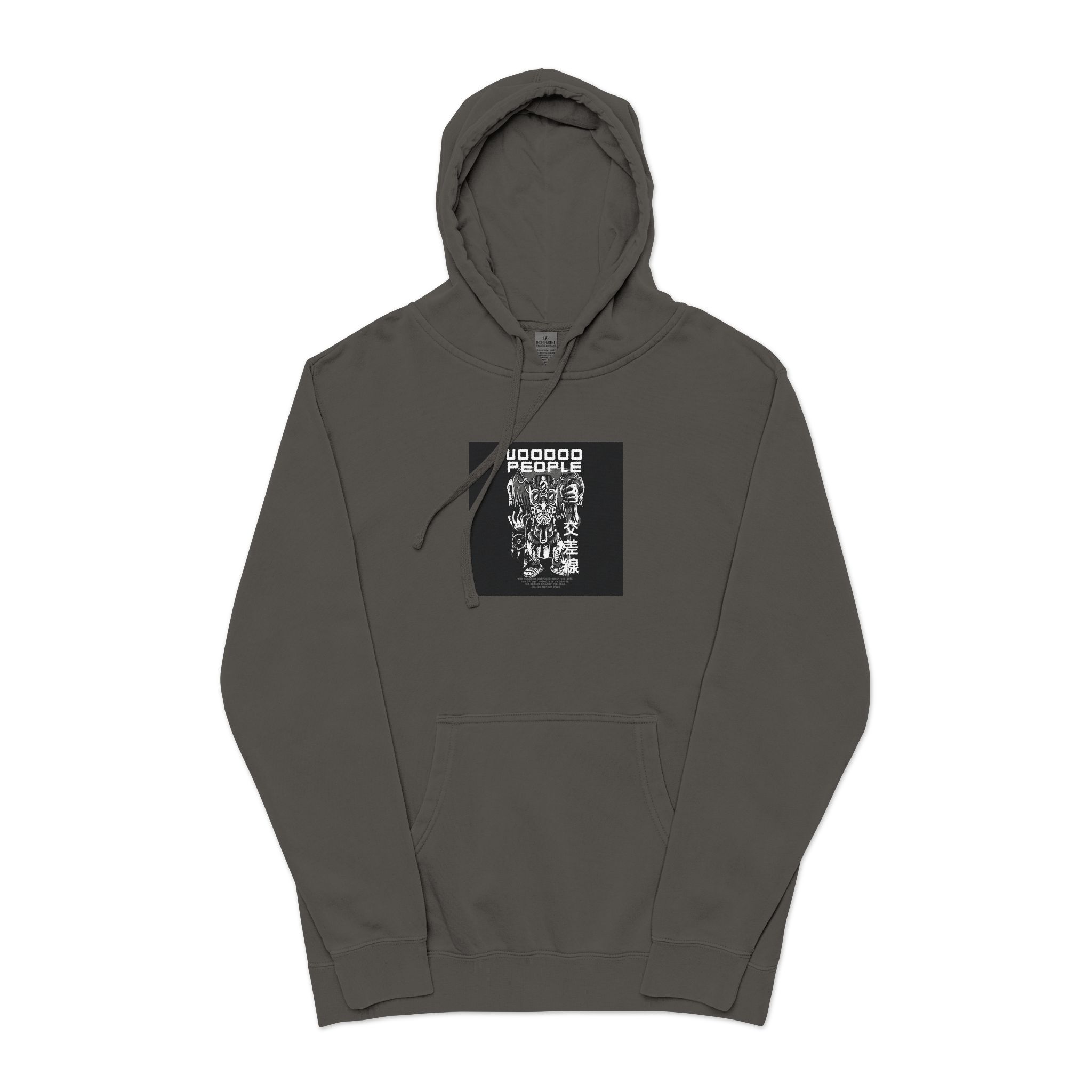 Voodoo People Black White Unisex Pigment Dyed Hoodie Embroidery - Image 25