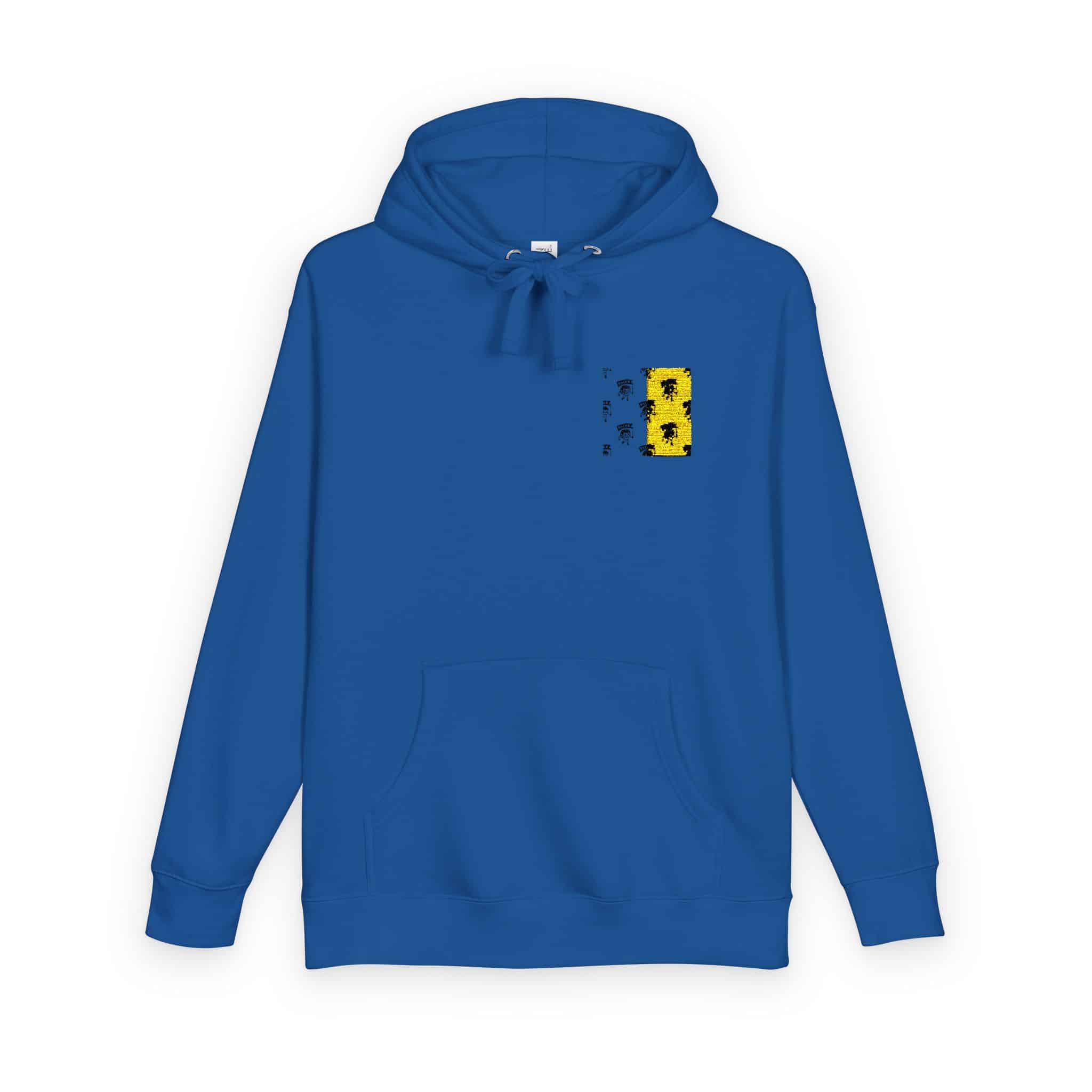 Rider Skull Holding Flag Seamless Pattern Background Illustration Unisex Fleece Hoodie - Image 18