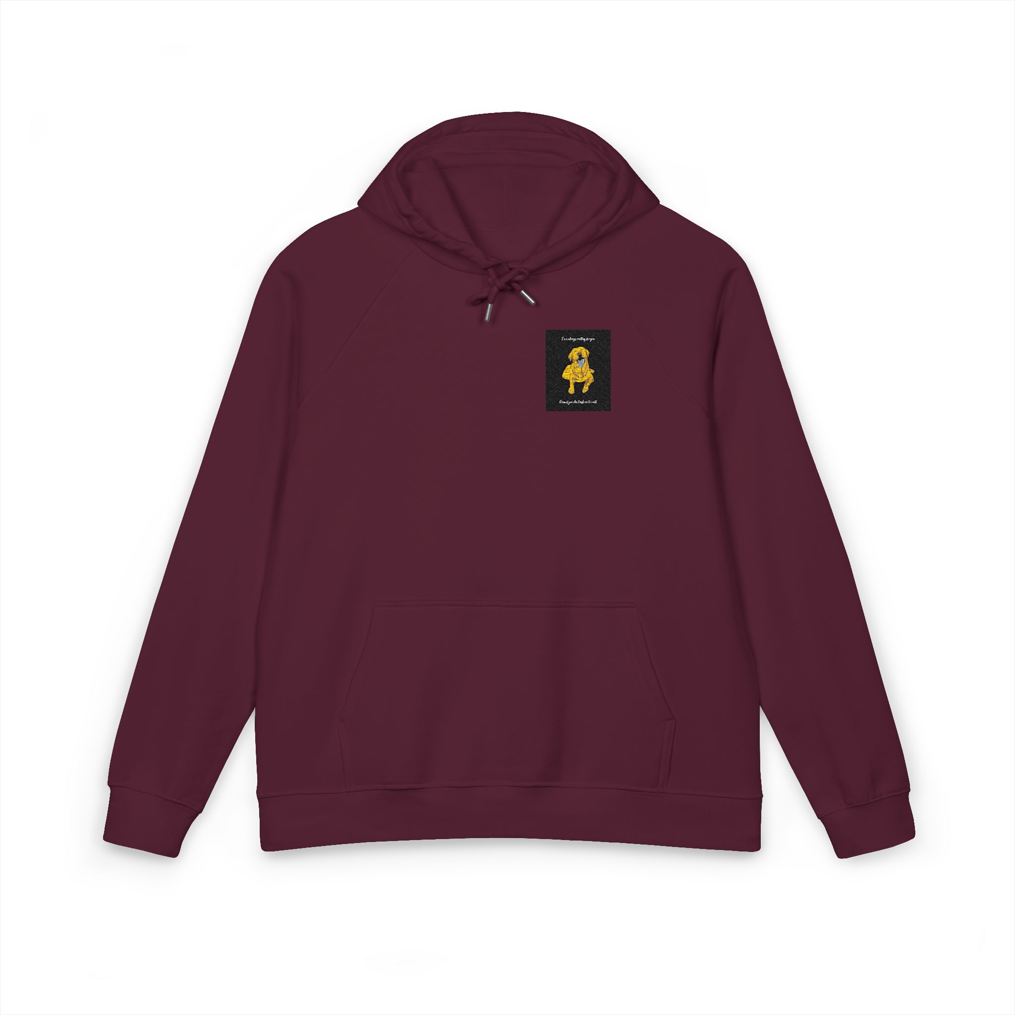 Waiting Slogan With Cartoon Labrador Retriever Dog Illustration Unisex Eco Raglan Hoodie Embroidery - Image 21
