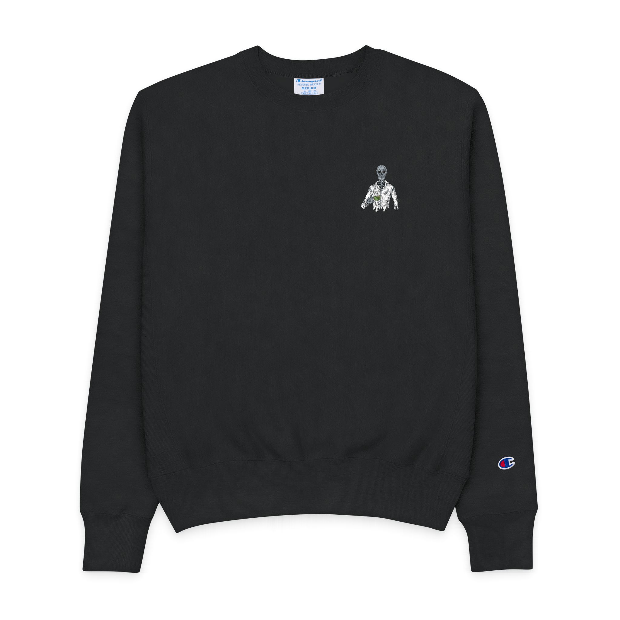 Art Work Illustration T Shirt Design Skeleton Drink Coffee Mens Champion Crewneck Sweatshirt