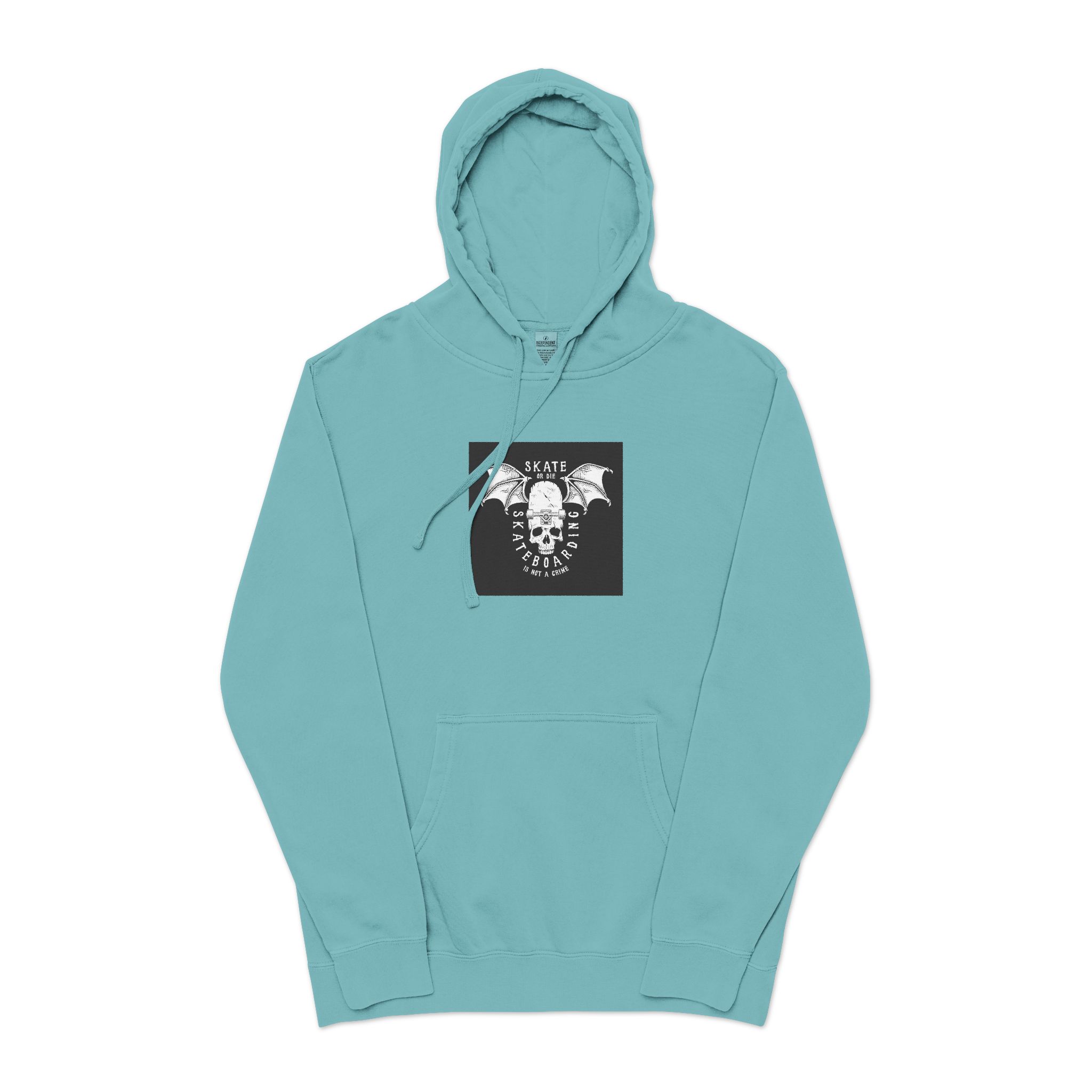 Vintage White Skateboarding Logo Unisex Pigment Dyed Hoodie Embroidery - Image 9