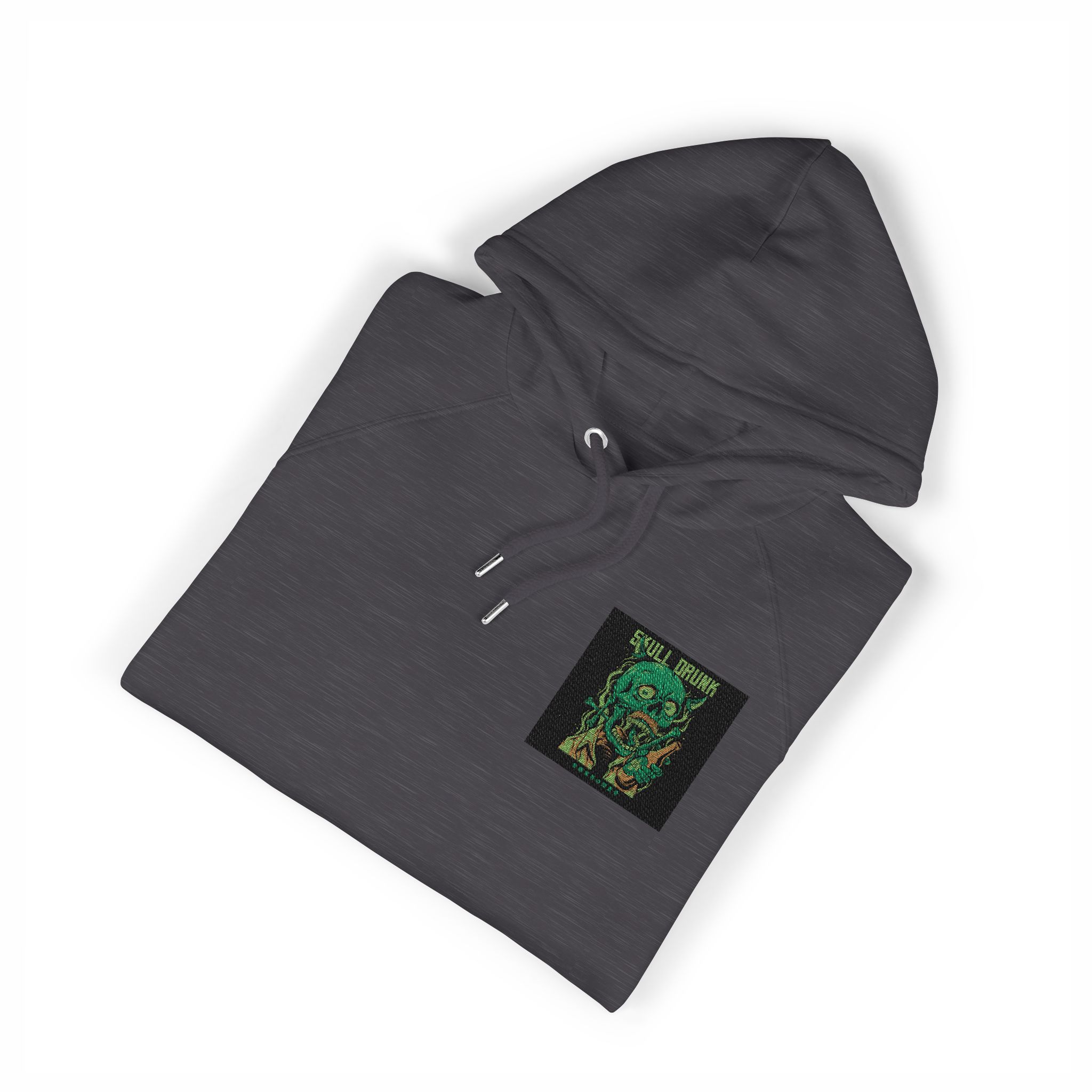 Skull Drunk Unisex Eco Raglan Hoodie Embroidery - Image 11
