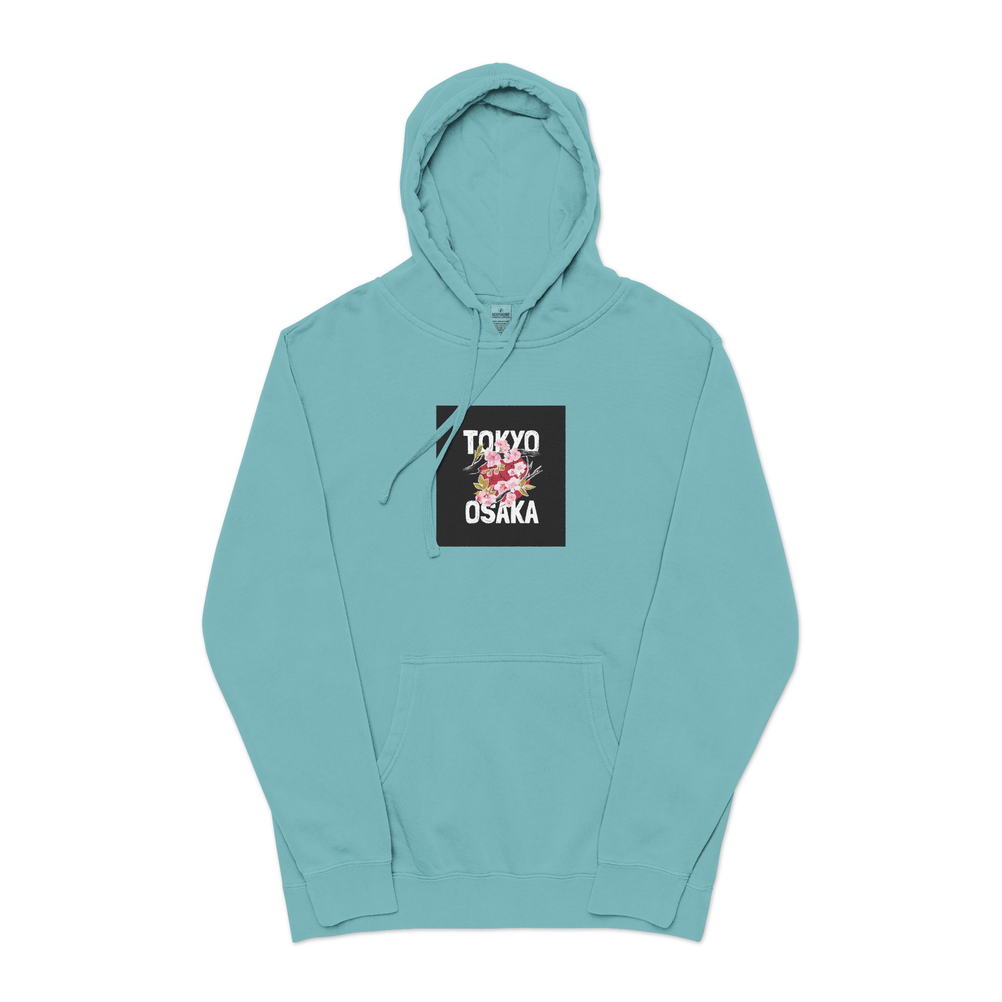 Tokyo Osaka Unisex Pigment Dyed Hoodie Embroidery - Image 9