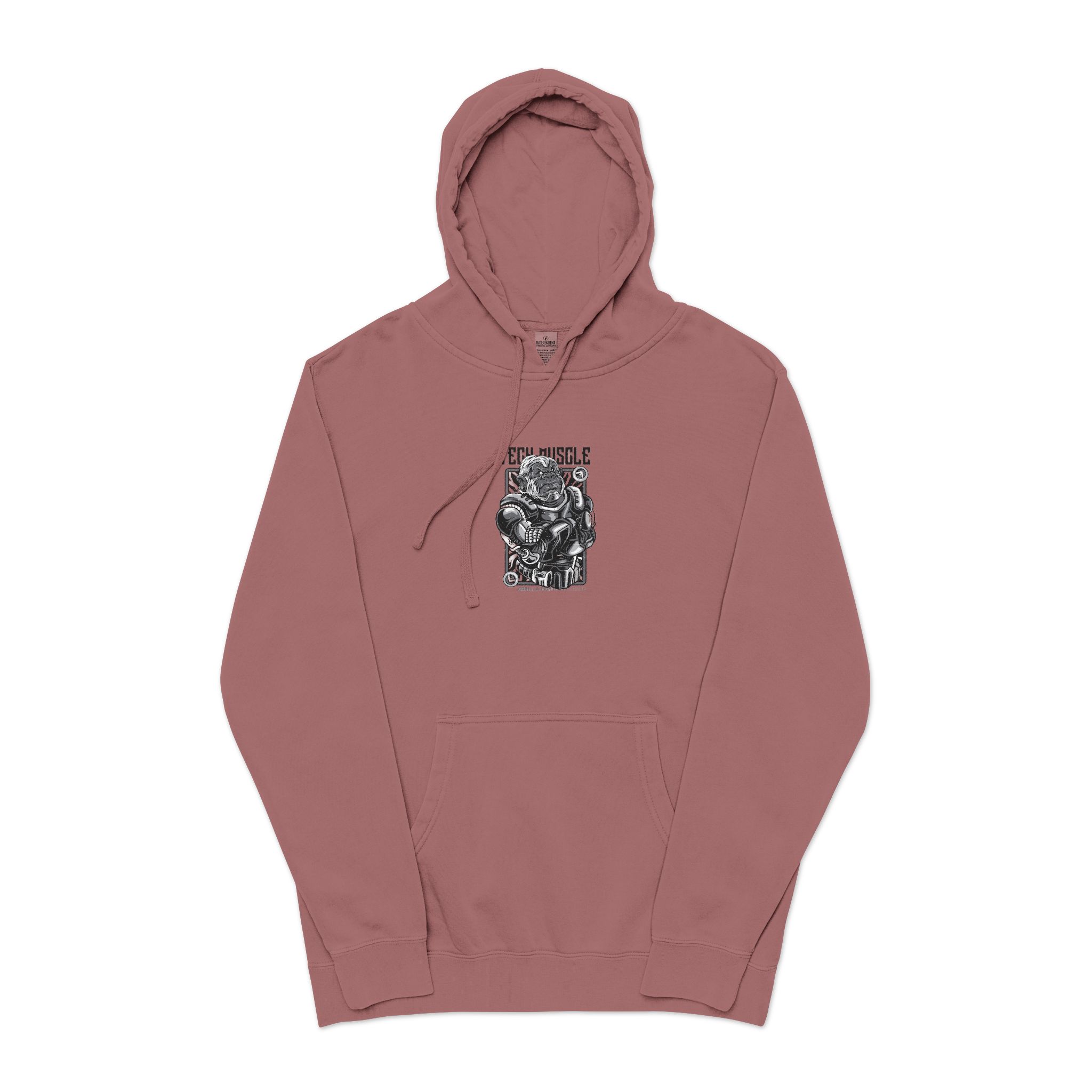 Tech Muscle Unisex Pigment Dyed Hoodie Embroidery - Image 29