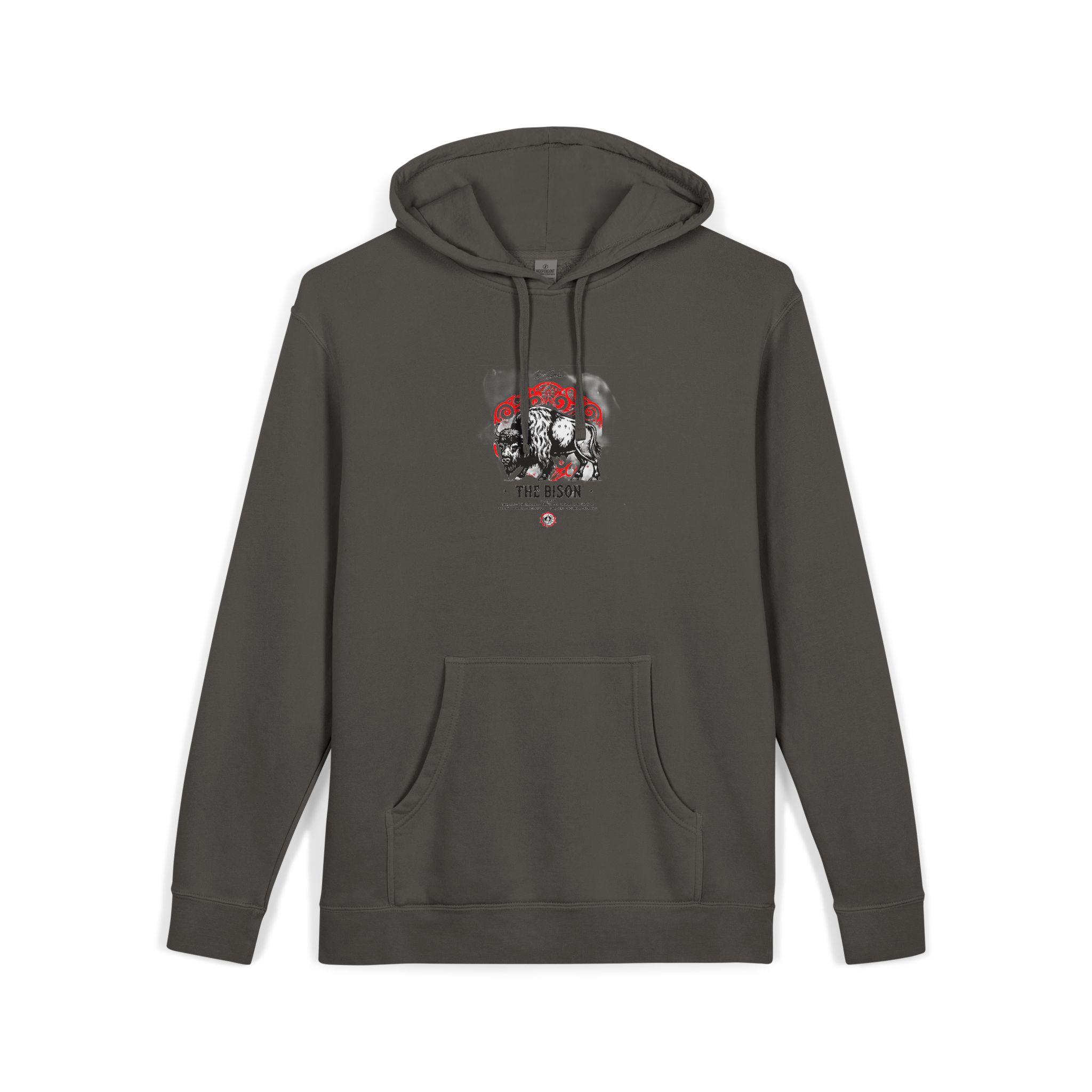 The Bison Unisex Pigment Dyed Hoodie Embroidery - Image 27