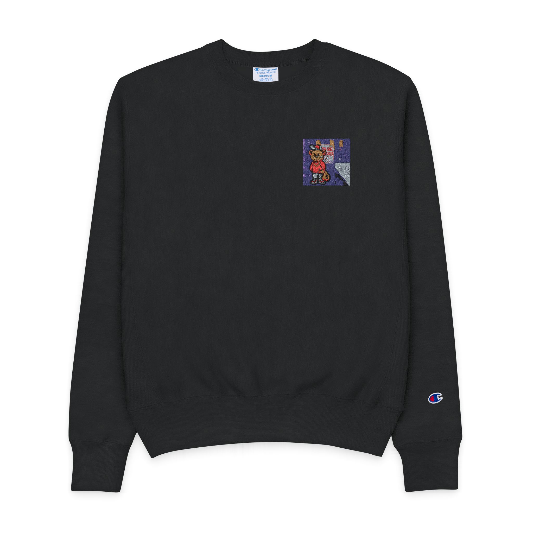 Bear Gangster Member Steals Money Mens Champion Crewneck Sweatshirt