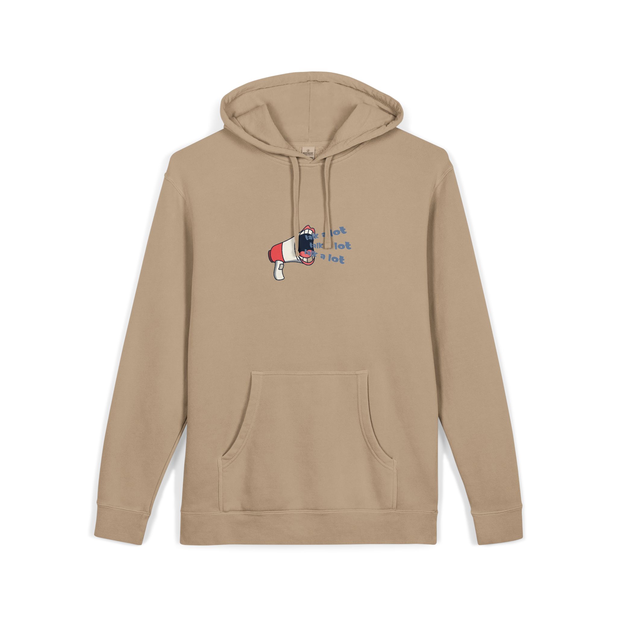 Talk A Lot Unisex Pigment Dyed Hoodie Embroidery - Image 7
