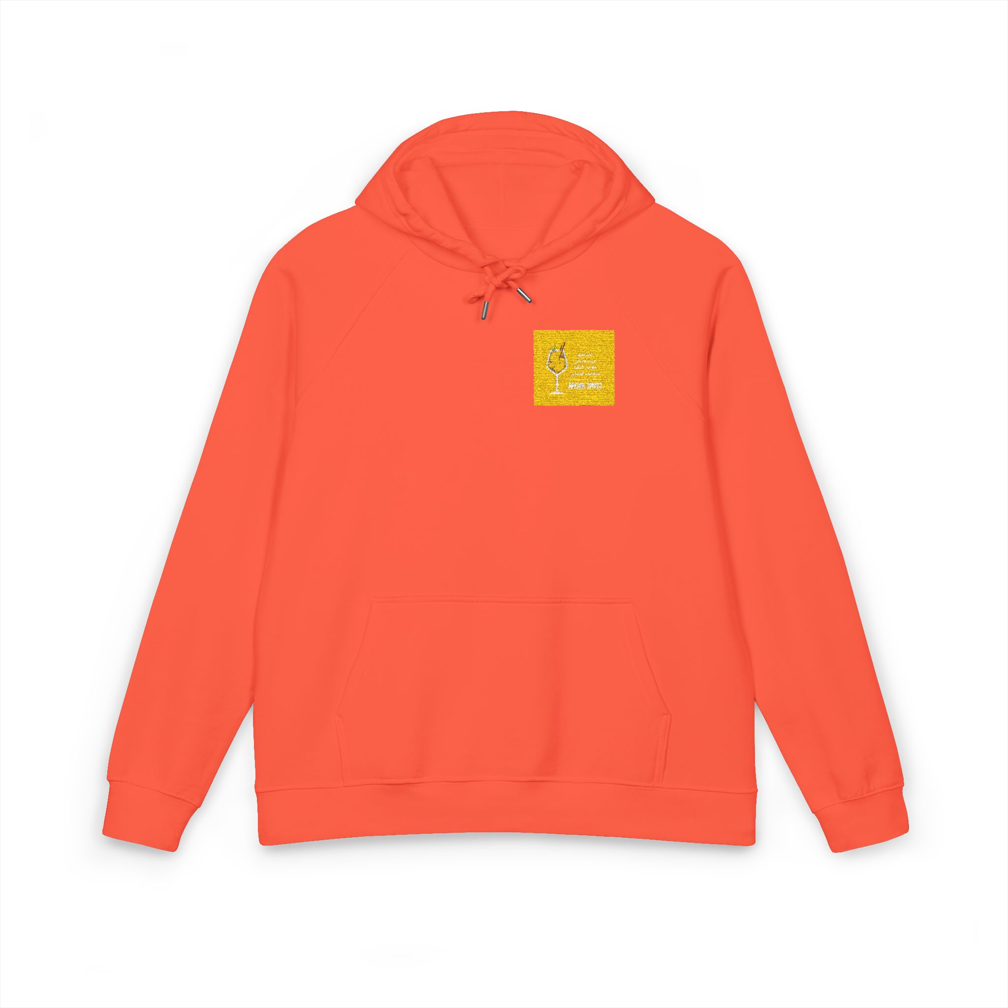 Vector Flat Illustration Modern Aperol Spritz Recipe Unisex Eco Raglan Hoodie Embroidery - Image 5