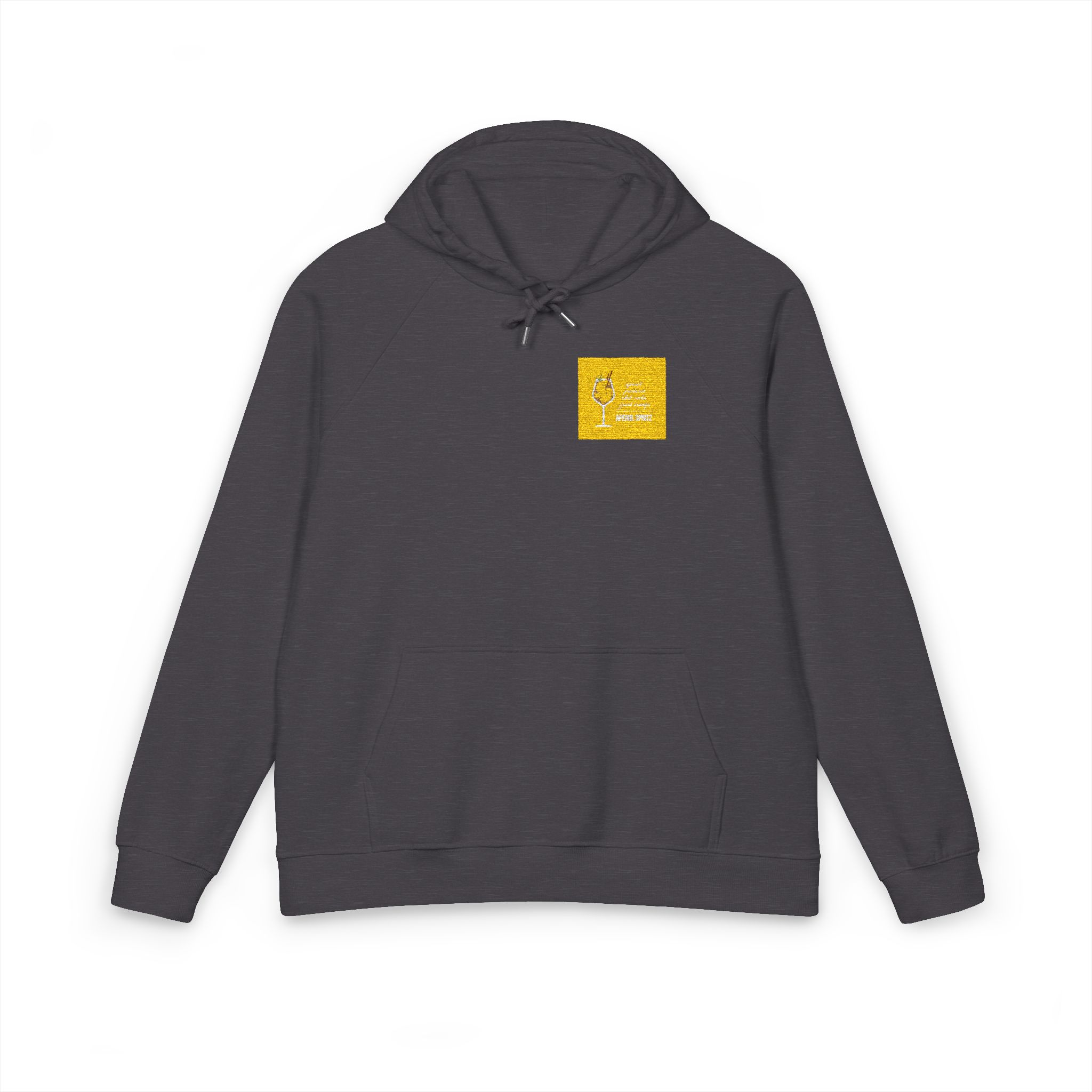 Vector Flat Illustration Modern Aperol Spritz Recipe Unisex Eco Raglan Hoodie Embroidery - Image 9