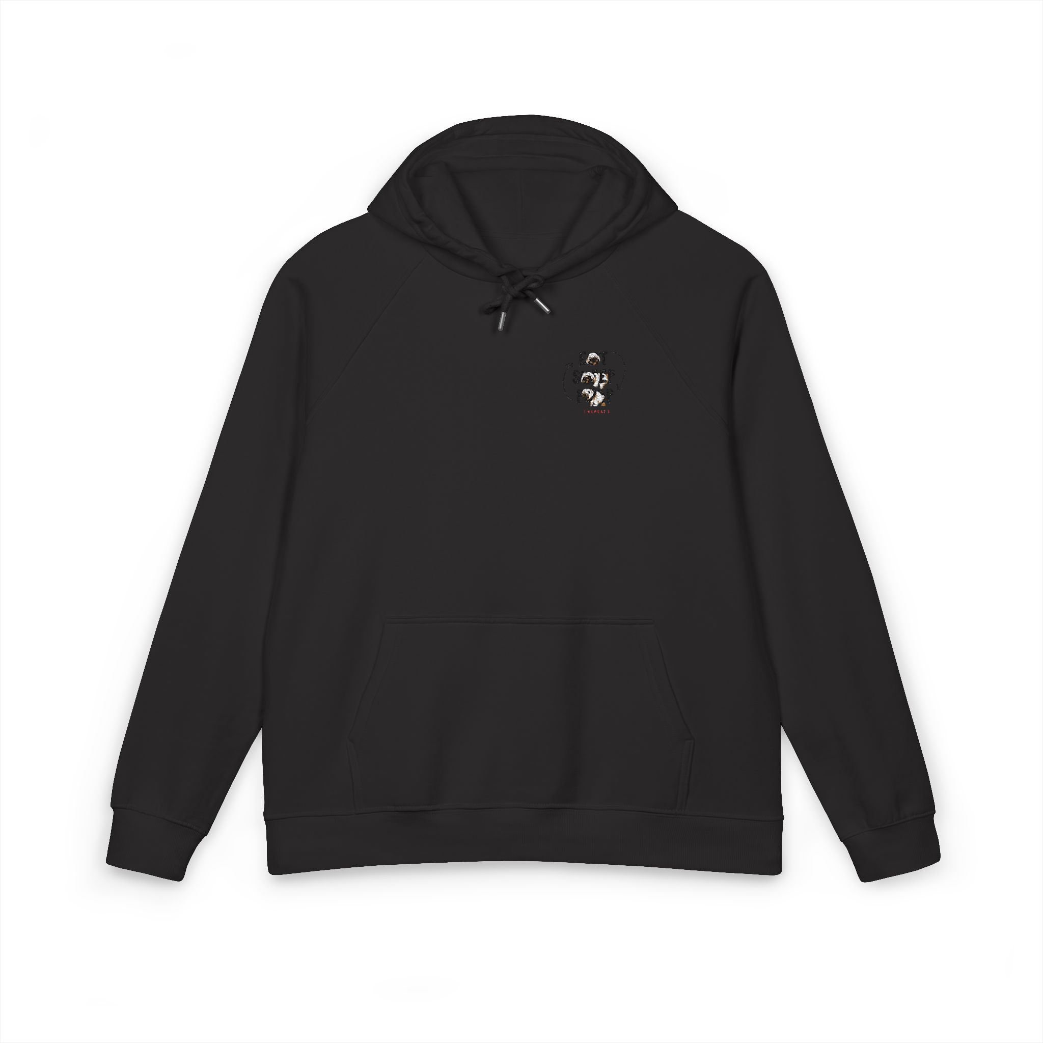 Eat Sleep Poop Unisex Eco Raglan Hoodie Embroidery - Image 17