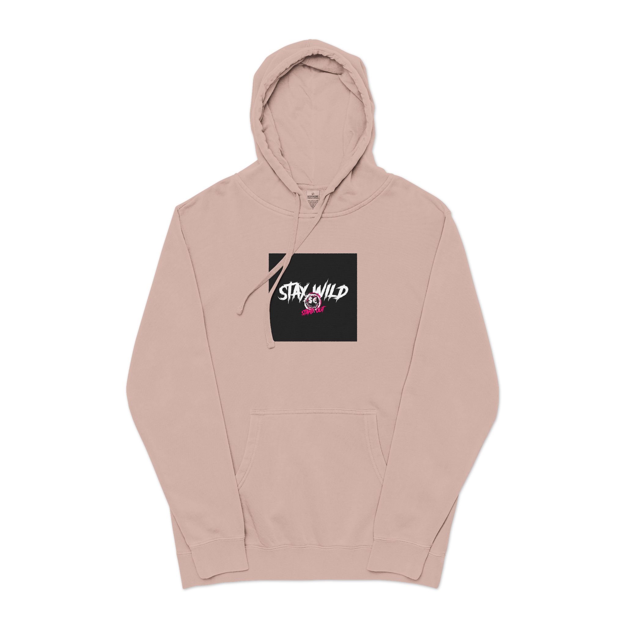 Stay Wild Stand Out Unisex Pigment Dyed Hoodie Embroidery