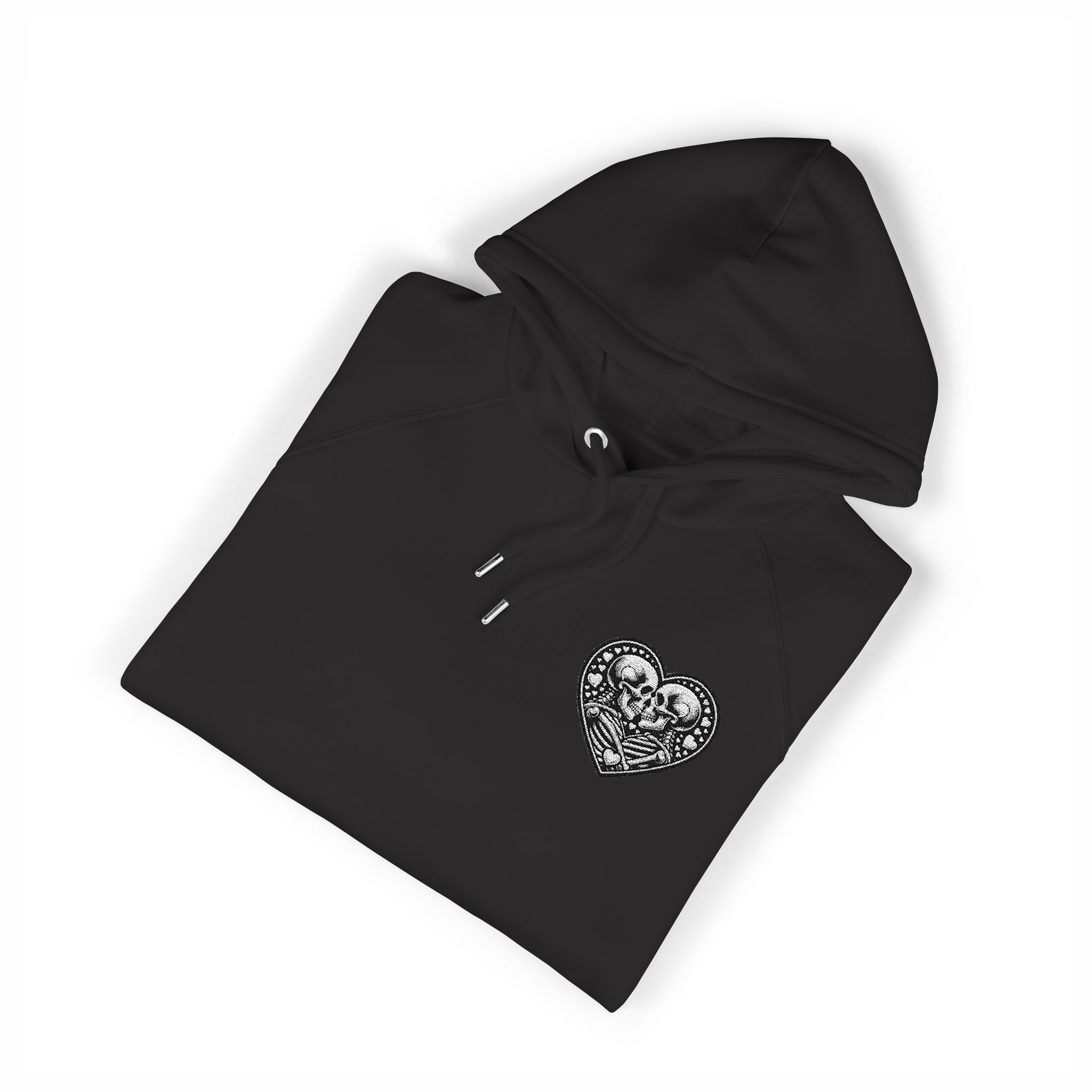 Happy Valentines Day Vector Silhouette Valentines Holiday Vibes Unisex Eco Raglan Hoodie Embroidery - Image 19