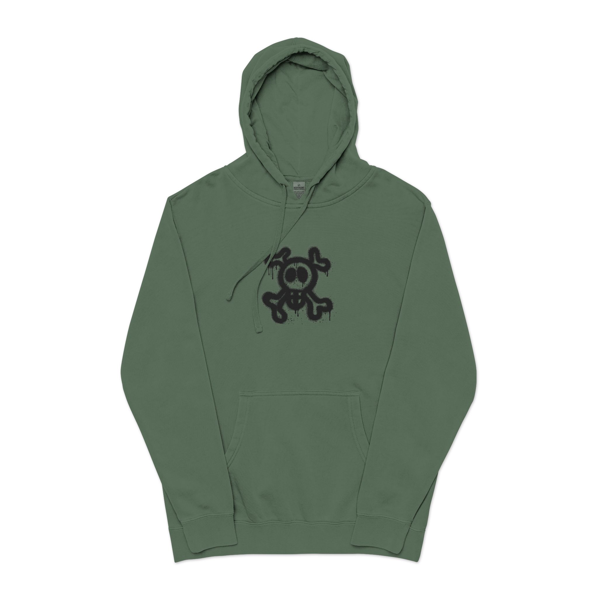 Spray Painted Graffiti Skull Sprayed Graffiti Skull Icon With Spray Black White Unisex Pigment Dyed Hoodie Embroidery - Image 13