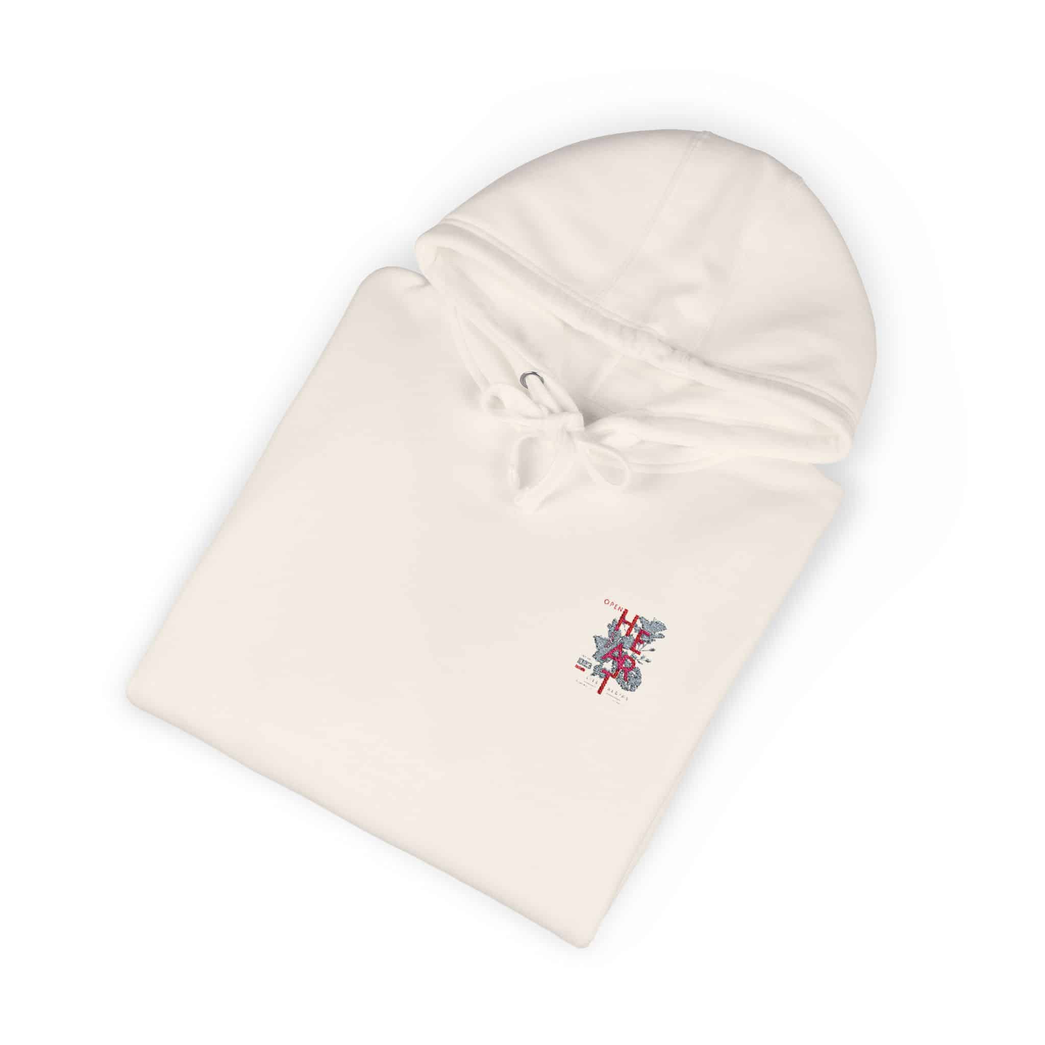 Open Your Heart Slogan With Black White Flowers Illustration Unisex Fleece Hoodie - Image 8