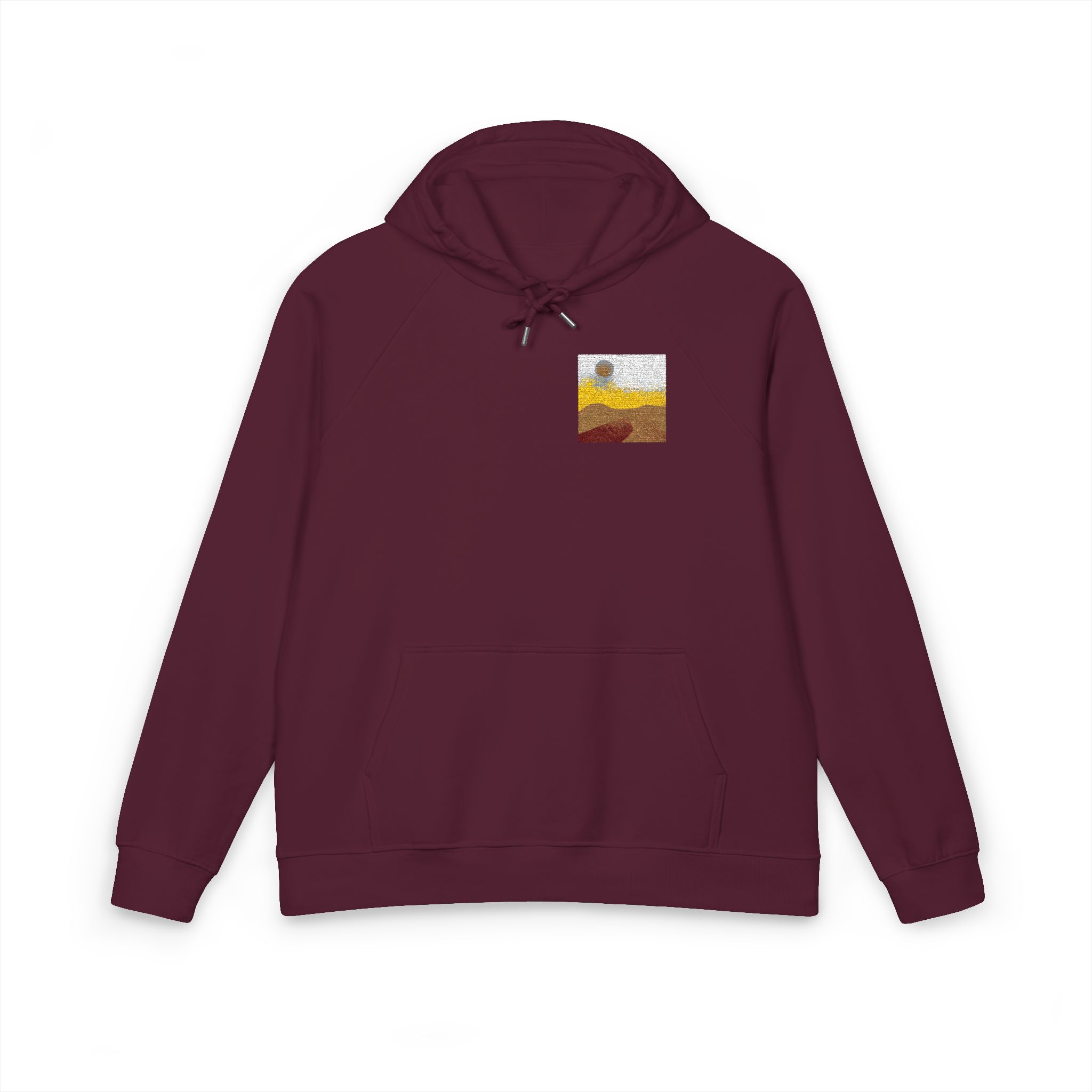 Dreamy Motivational Card Template Social Media Landscape Unisex Eco Raglan Hoodie Embroidery - Image 21