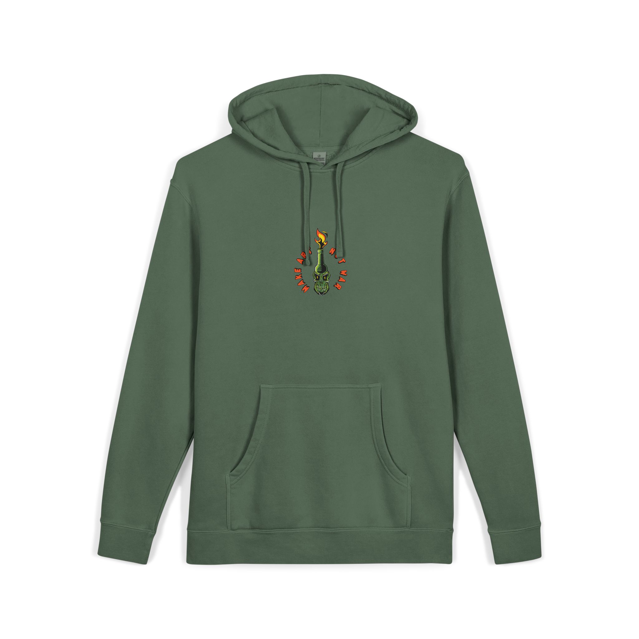 Skull Face Molotov Unisex Pigment Dyed Hoodie Embroidery - Image 15