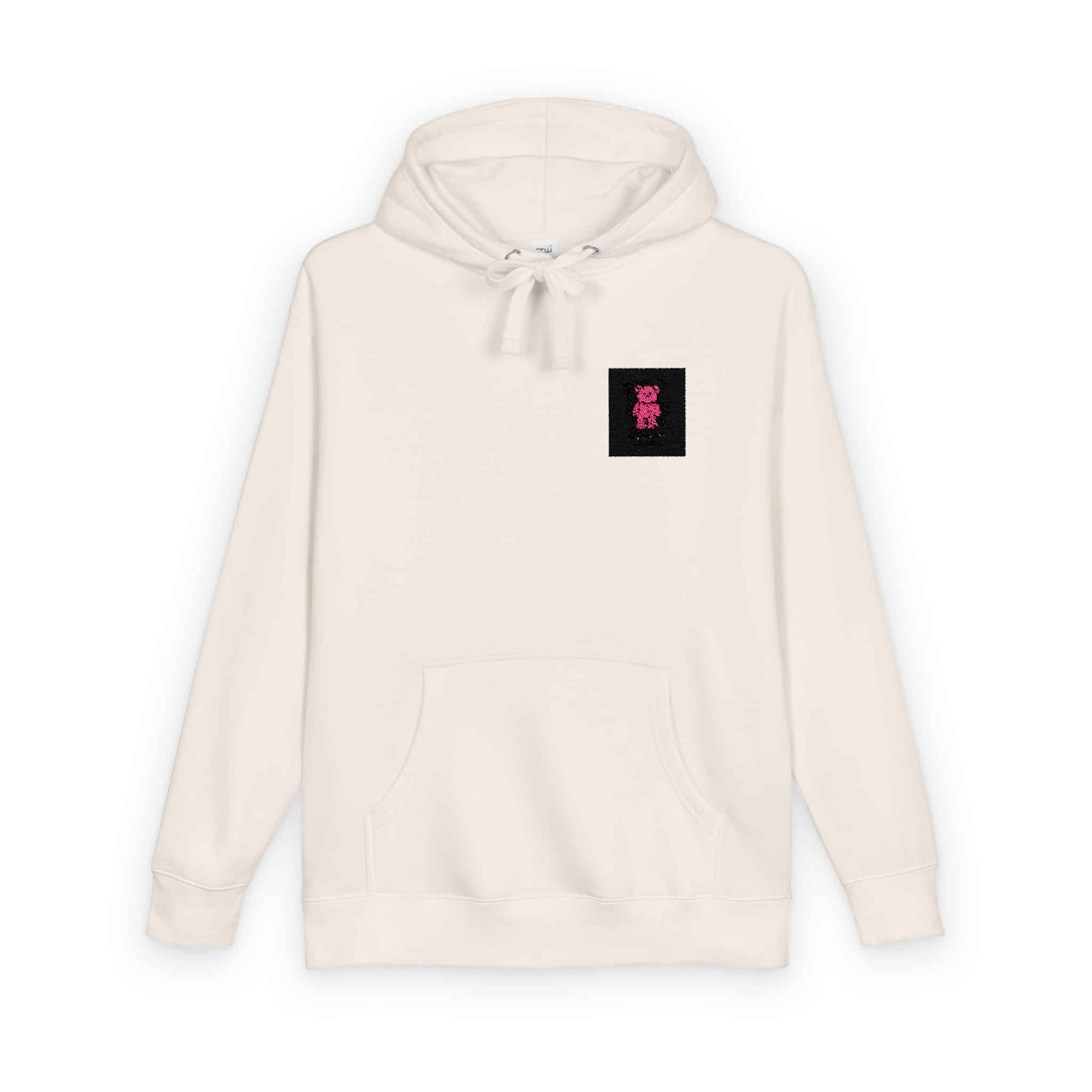 Keep It Cool Slogan With Bear Doll Inverted Color Black Background Vector Illustration Unisex Fleece Hoodie - Image 6