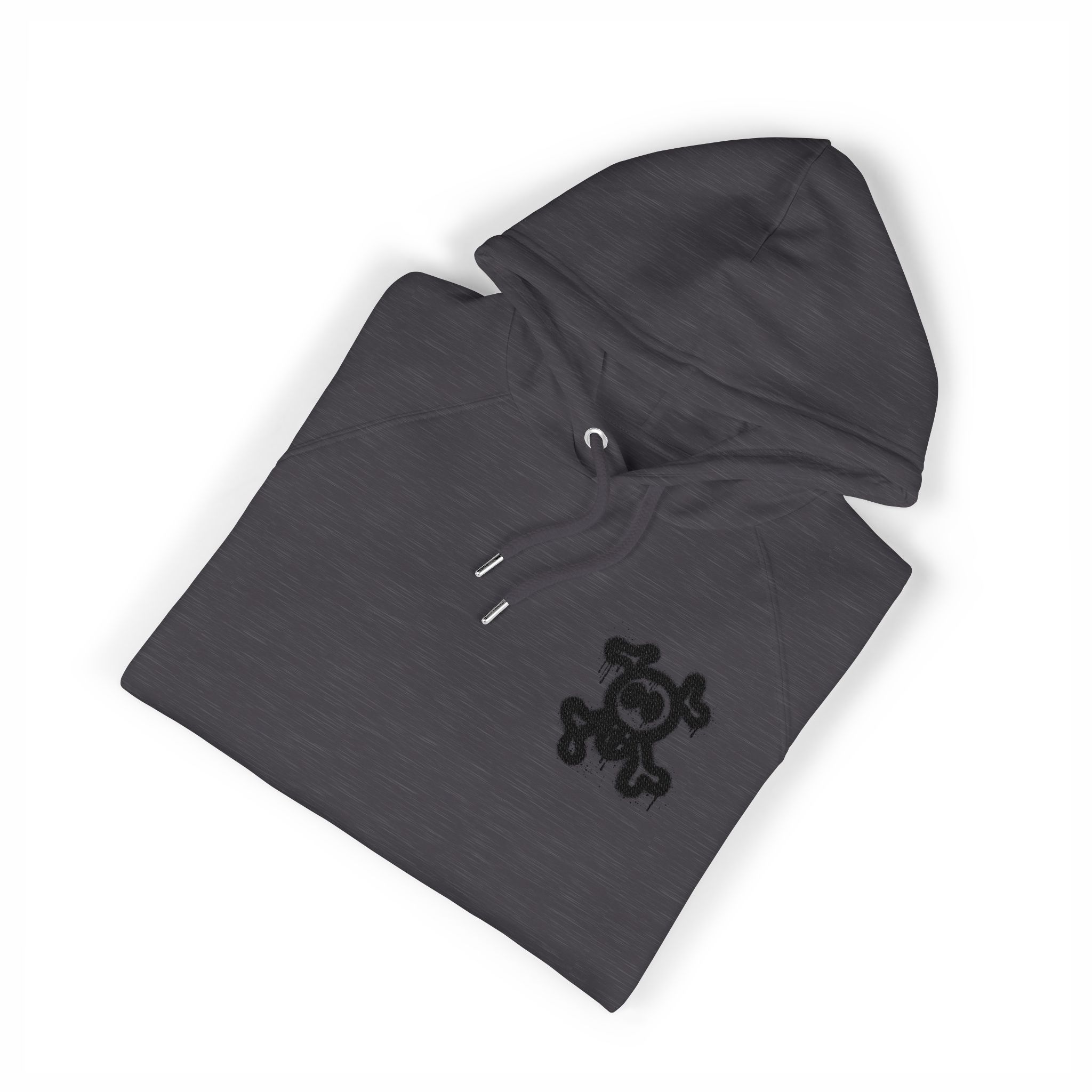 Spray Painted Graffiti Skull Sprayed Graffiti Skull Icon With Spray Black White Unisex Eco Raglan Hoodie Embroidery - Image 11