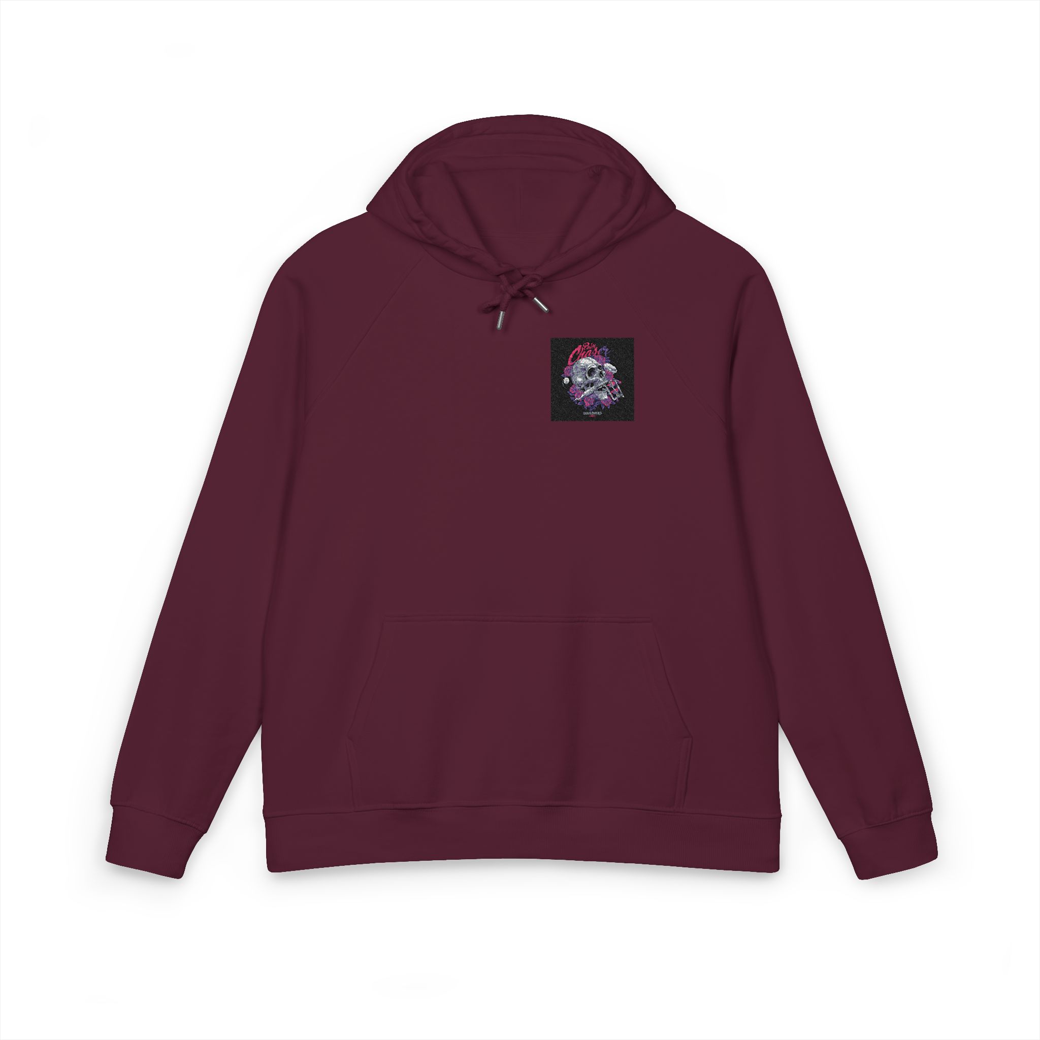 Skull Tattoomachine With Text Illustration Unisex Eco Raglan Hoodie Embroidery - Image 21