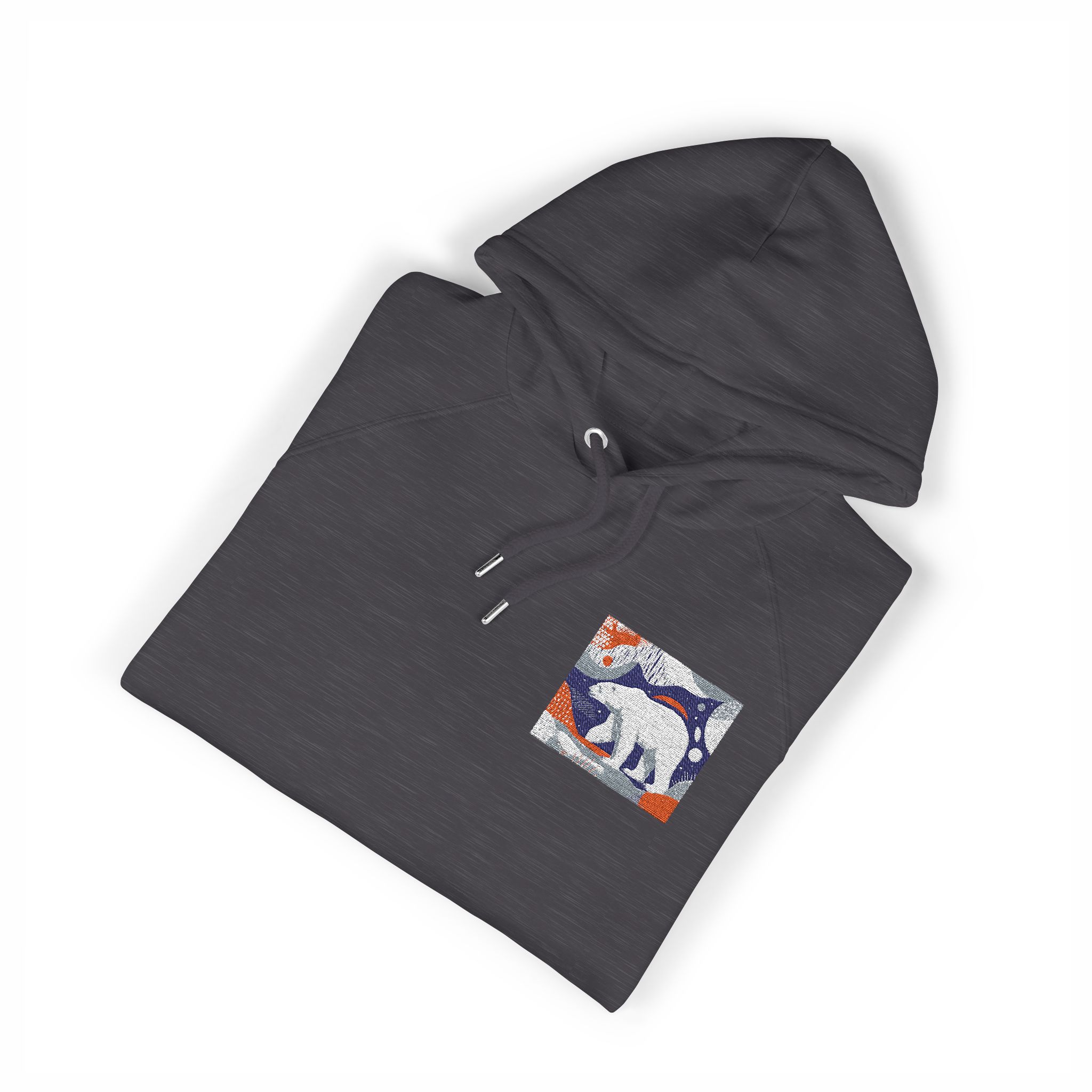 Polar Bear 3 Unisex Eco Raglan Hoodie Embroidery - Image 11