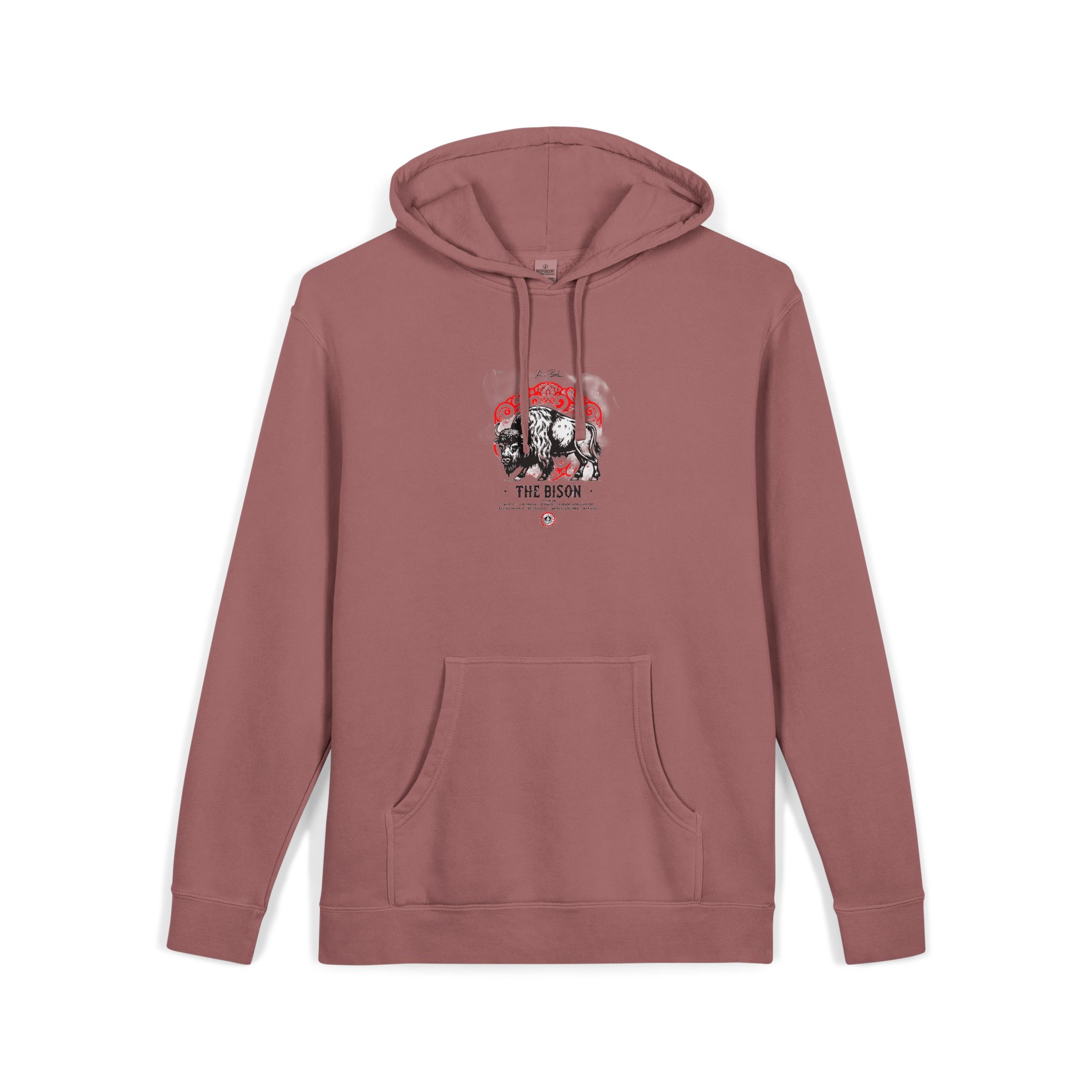 The Bison Unisex Pigment Dyed Hoodie Embroidery - Image 31