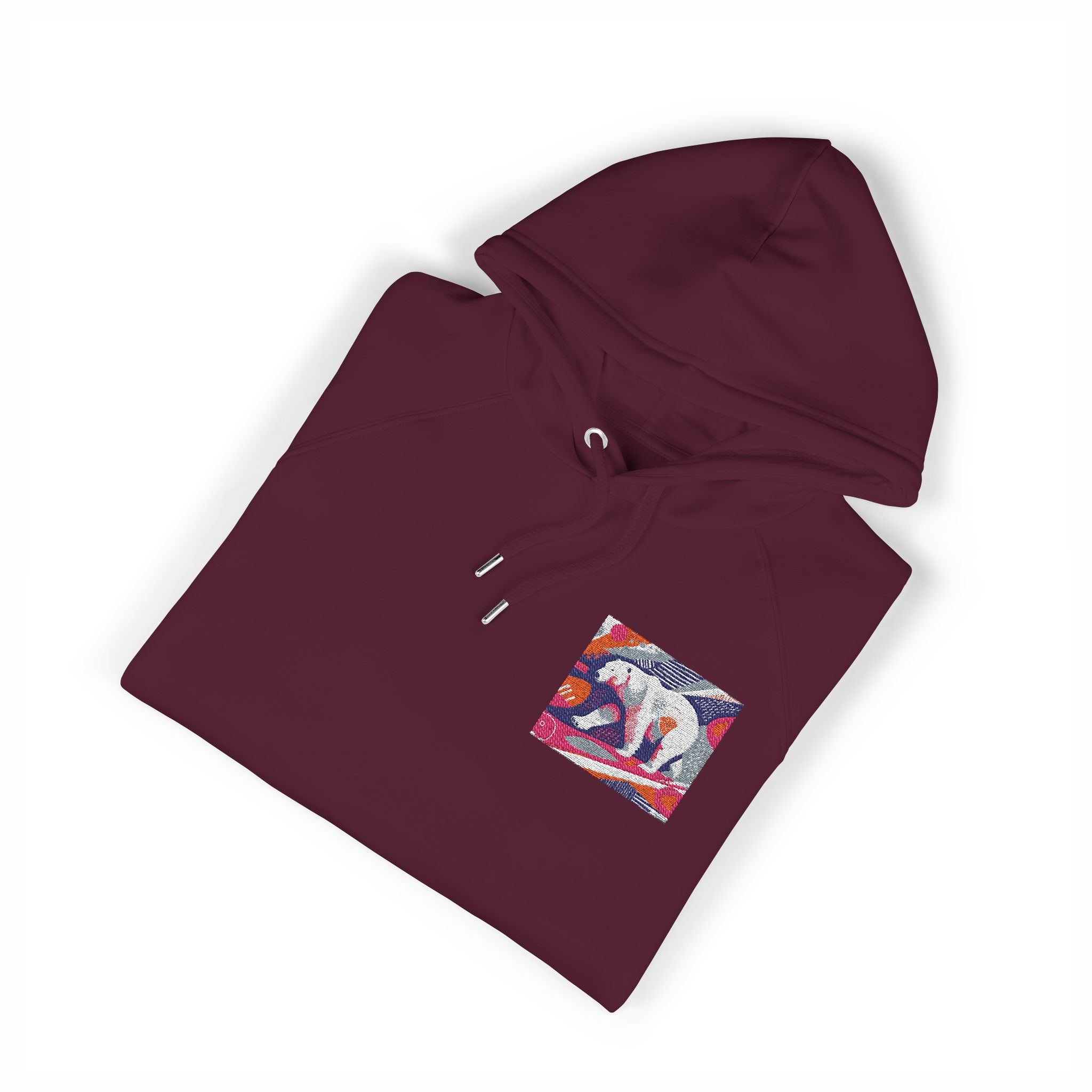 Polar Bear 4 Unisex Eco Raglan Hoodie Embroidery - Image 23