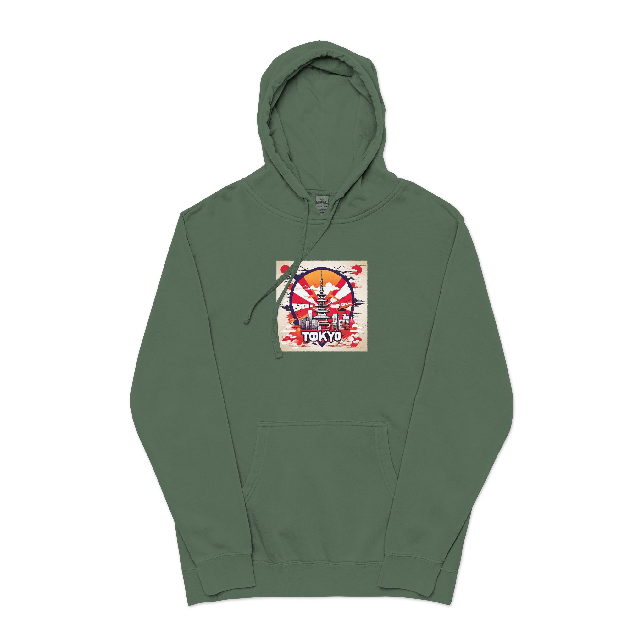 Tokyo V1 Unisex Pigment Dyed Hoodie Embroidery - Image 13