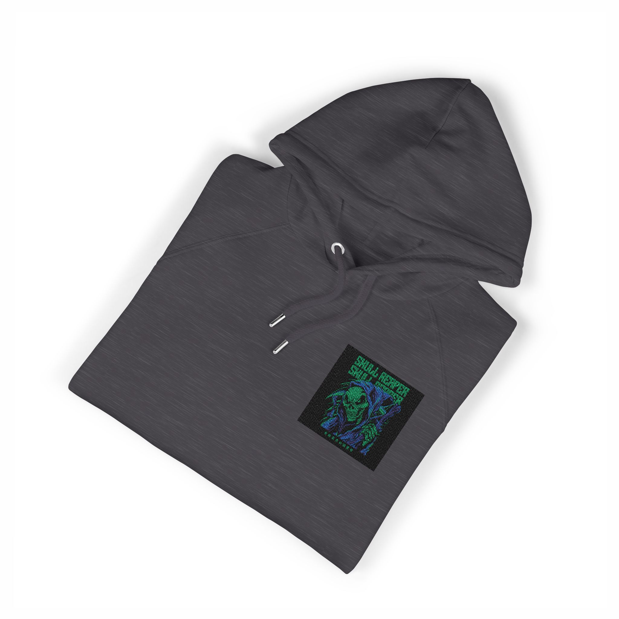 Skull Reaper Unisex Eco Raglan Hoodie Embroidery - Image 11