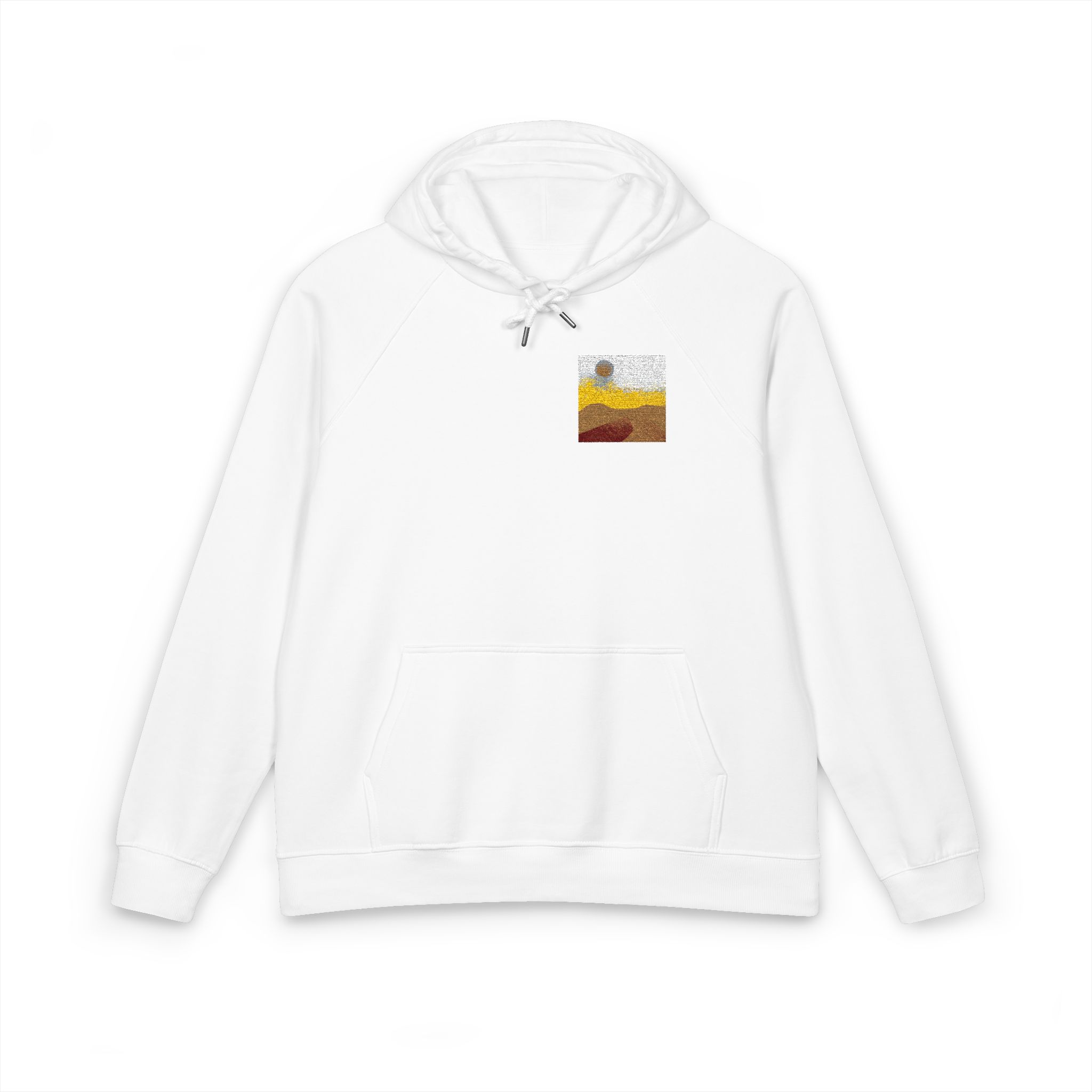 Dreamy Motivational Card Template Social Media Landscape Unisex Eco Raglan Hoodie Embroidery