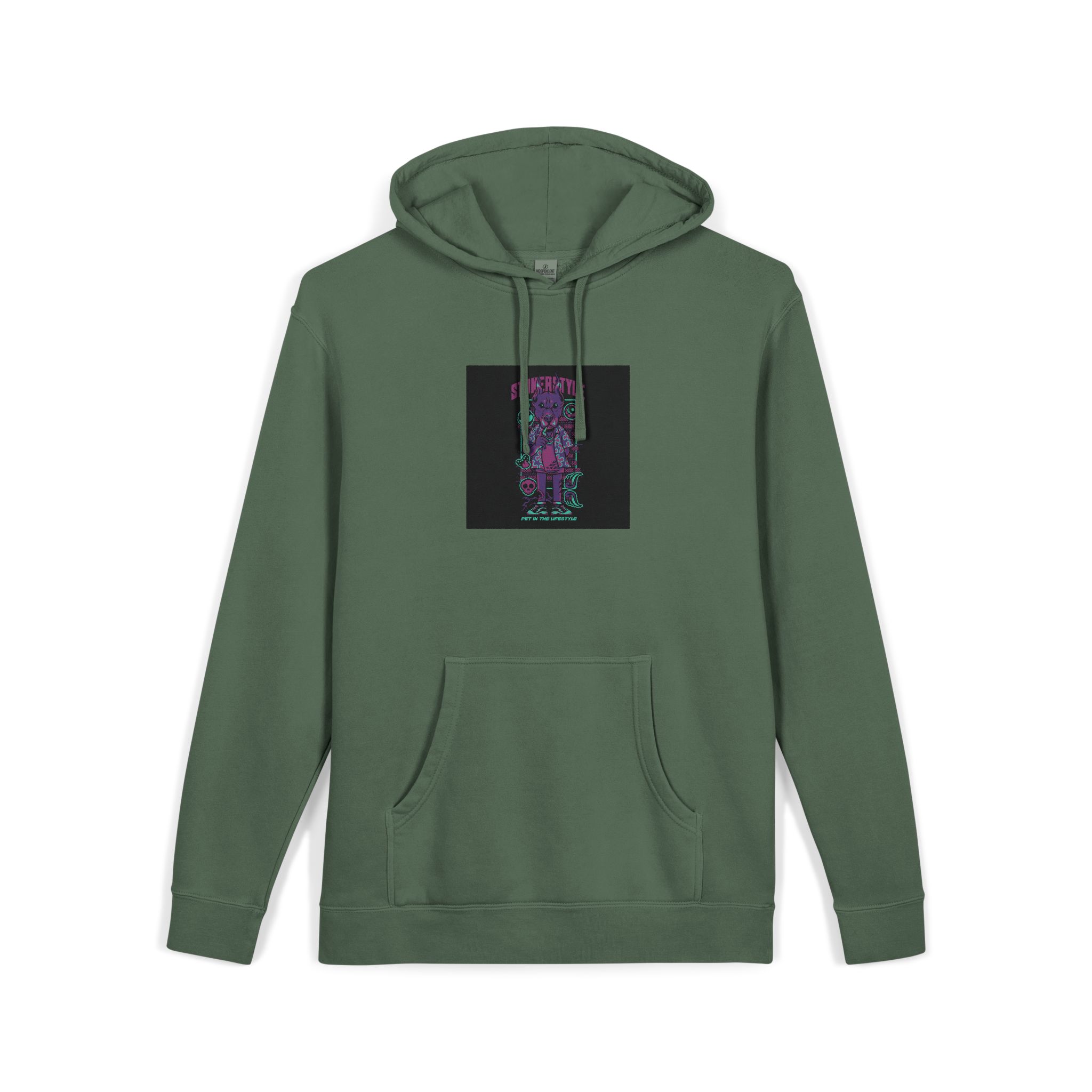 Stoner Style Dobermann Holiday Unisex Pigment Dyed Hoodie Embroidery - Image 15