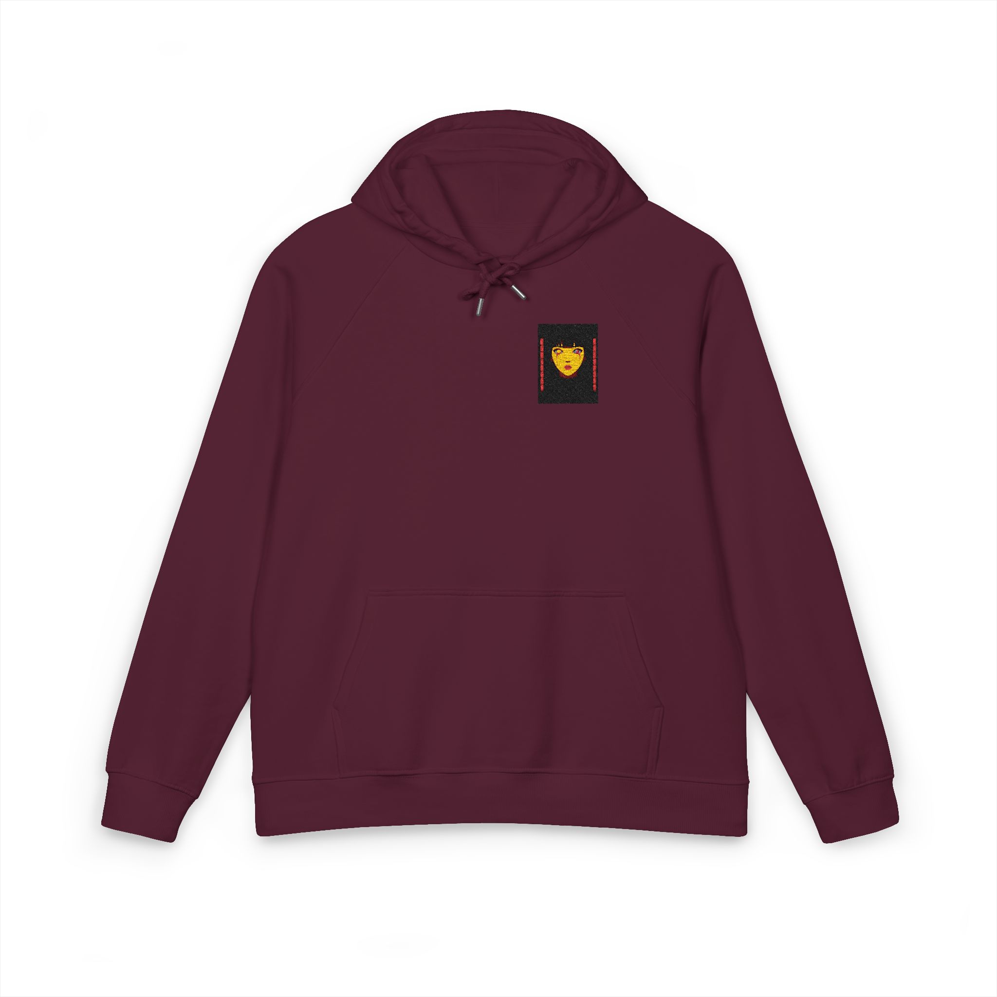 Haunting Animestyle Portrait With Glowing Eyes Bloody Tears Unisex Eco Raglan Hoodie Embroidery - Image 21
