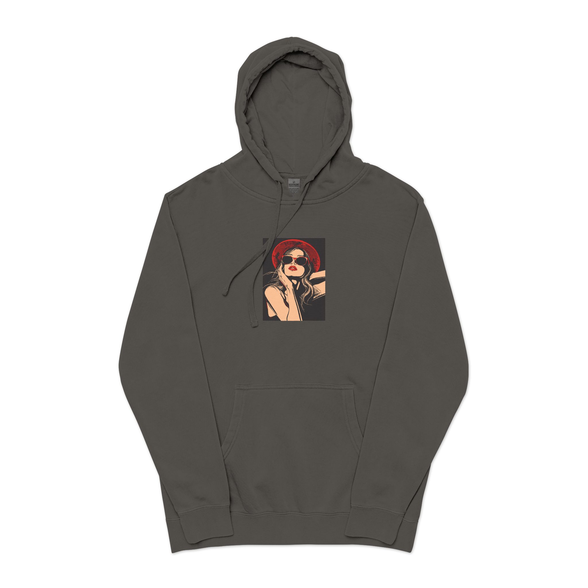 Woman With Sunglasses Unisex Pigment Dyed Hoodie Embroidery - Image 25