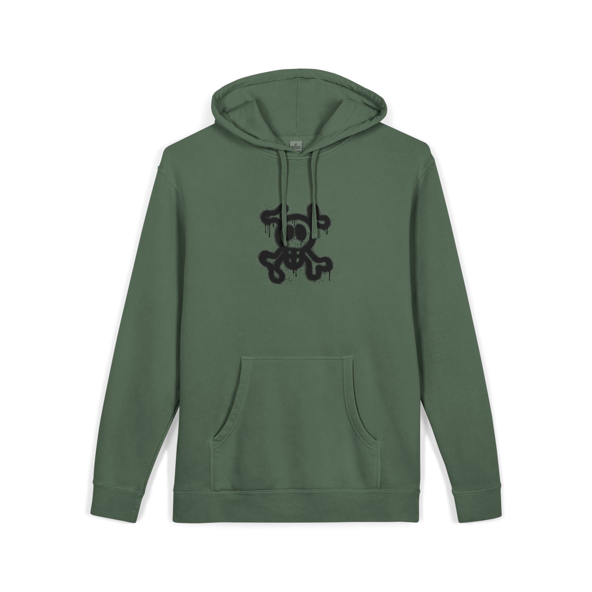 Spray Painted Graffiti Skull Sprayed Graffiti Skull Icon With Spray Black White Unisex Pigment Dyed Hoodie Embroidery - Image 15