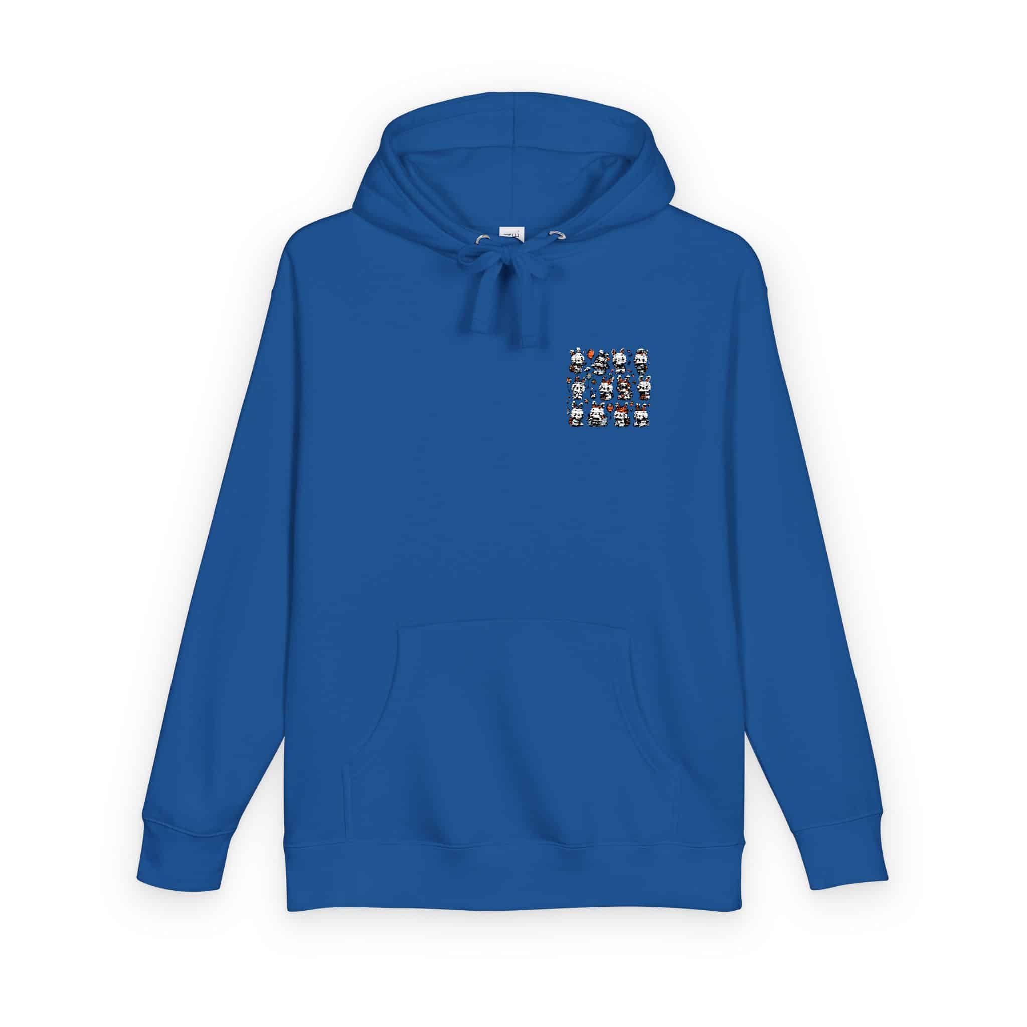 Vector Cartoon Rabbit Sits Field Flowers (1) Unisex Fleece Hoodie - Image 18