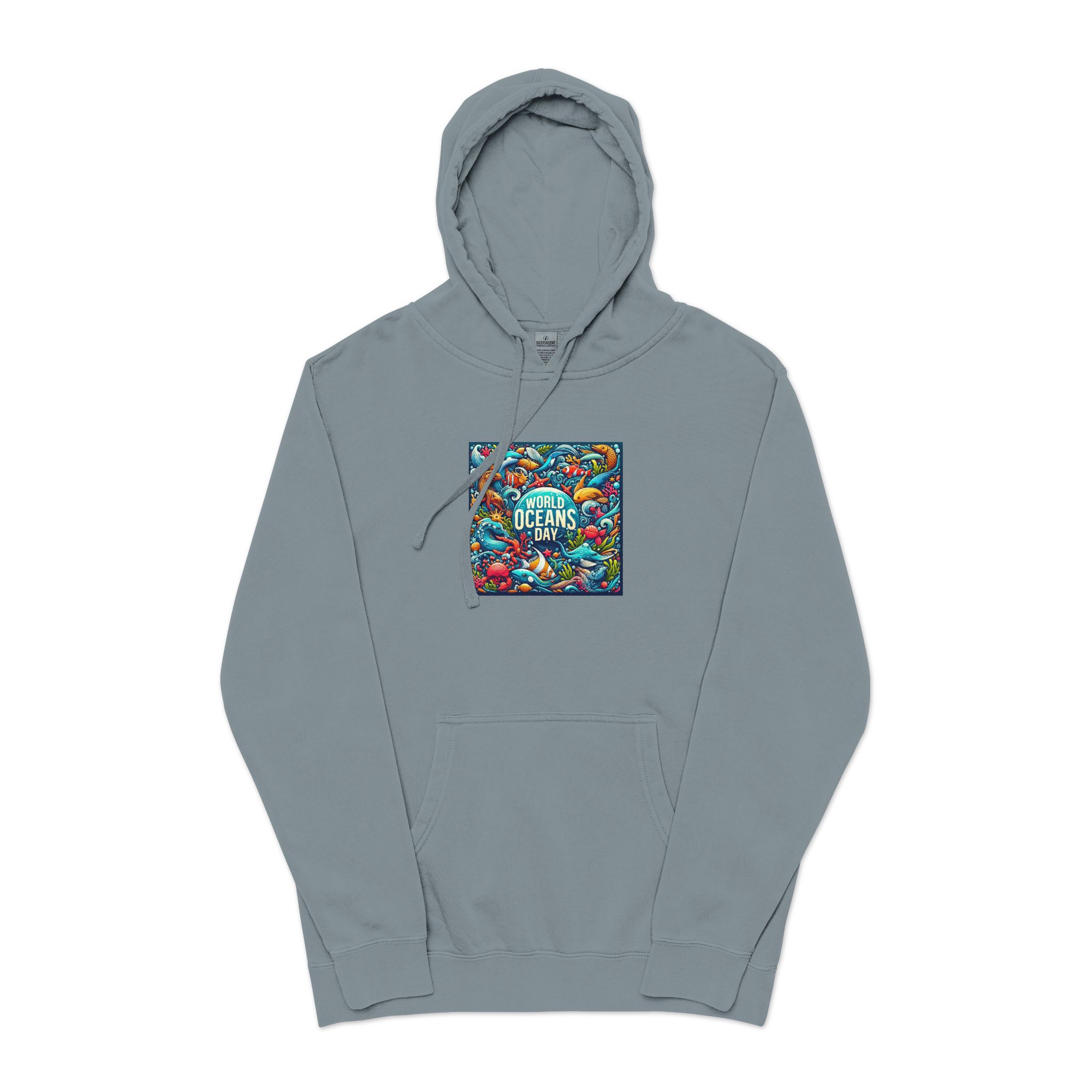 World Oceans Day Unisex Pigment Dyed Hoodie Embroidery - Image 21
