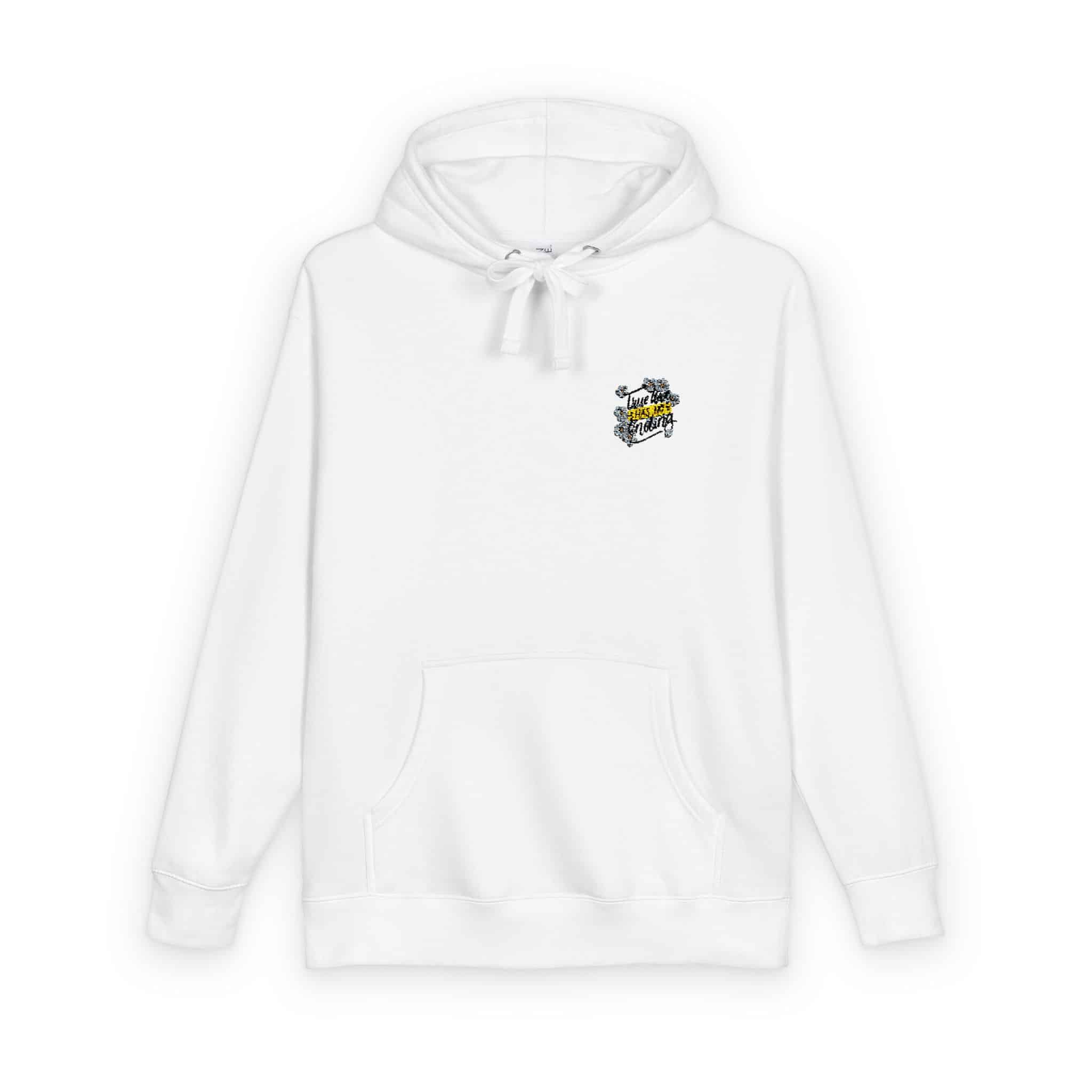 Romantic Message With Pink Flowers Unisex Fleece Hoodie - Image 2