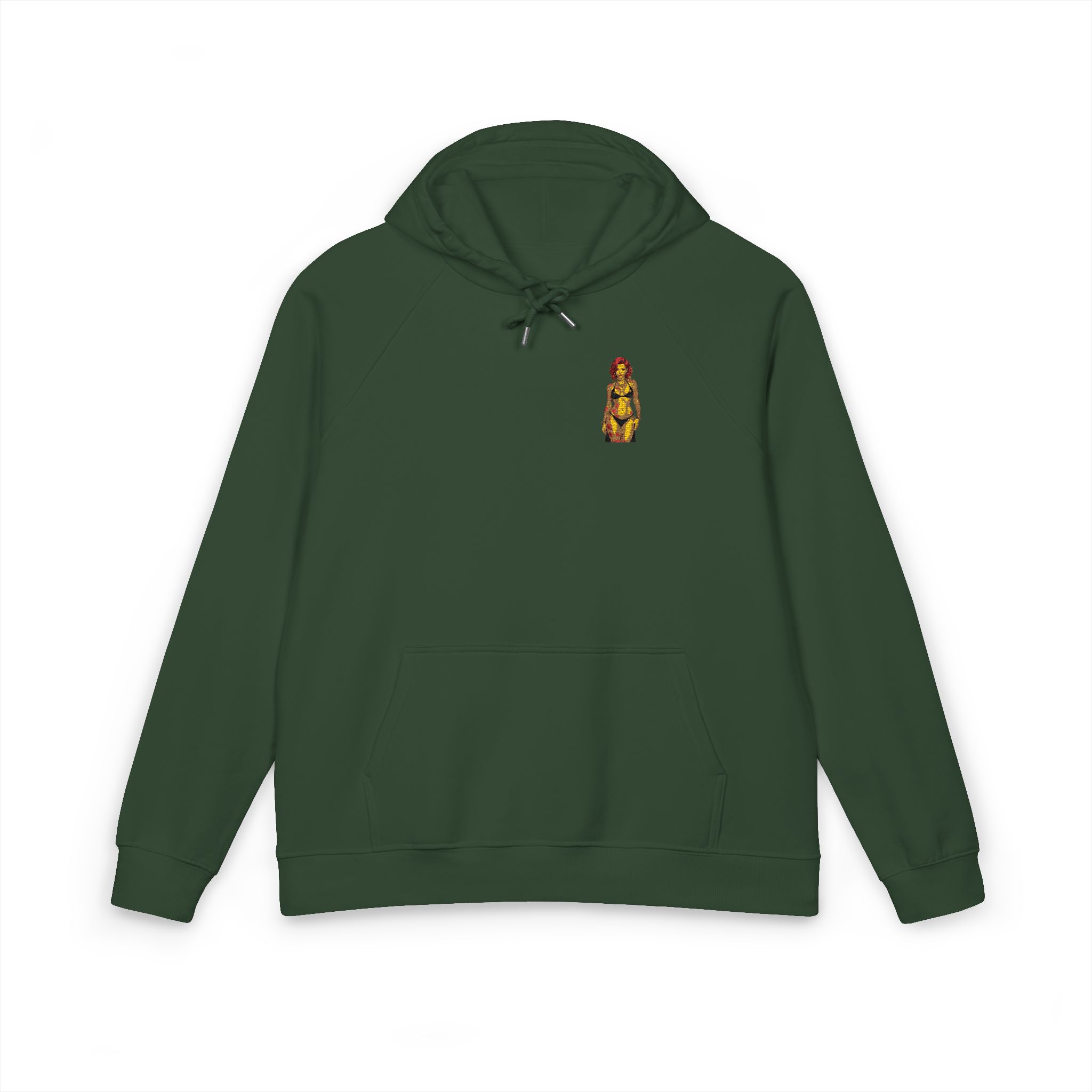 Tattooed Sexy Woman 30 Unisex Eco Raglan Hoodie Embroidery - Image 13