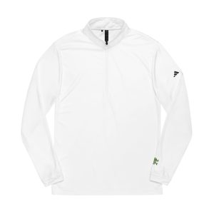 Green Skull Zombie With Cross Bones Logo Adidas Quarter Zip Pullover Embroidery