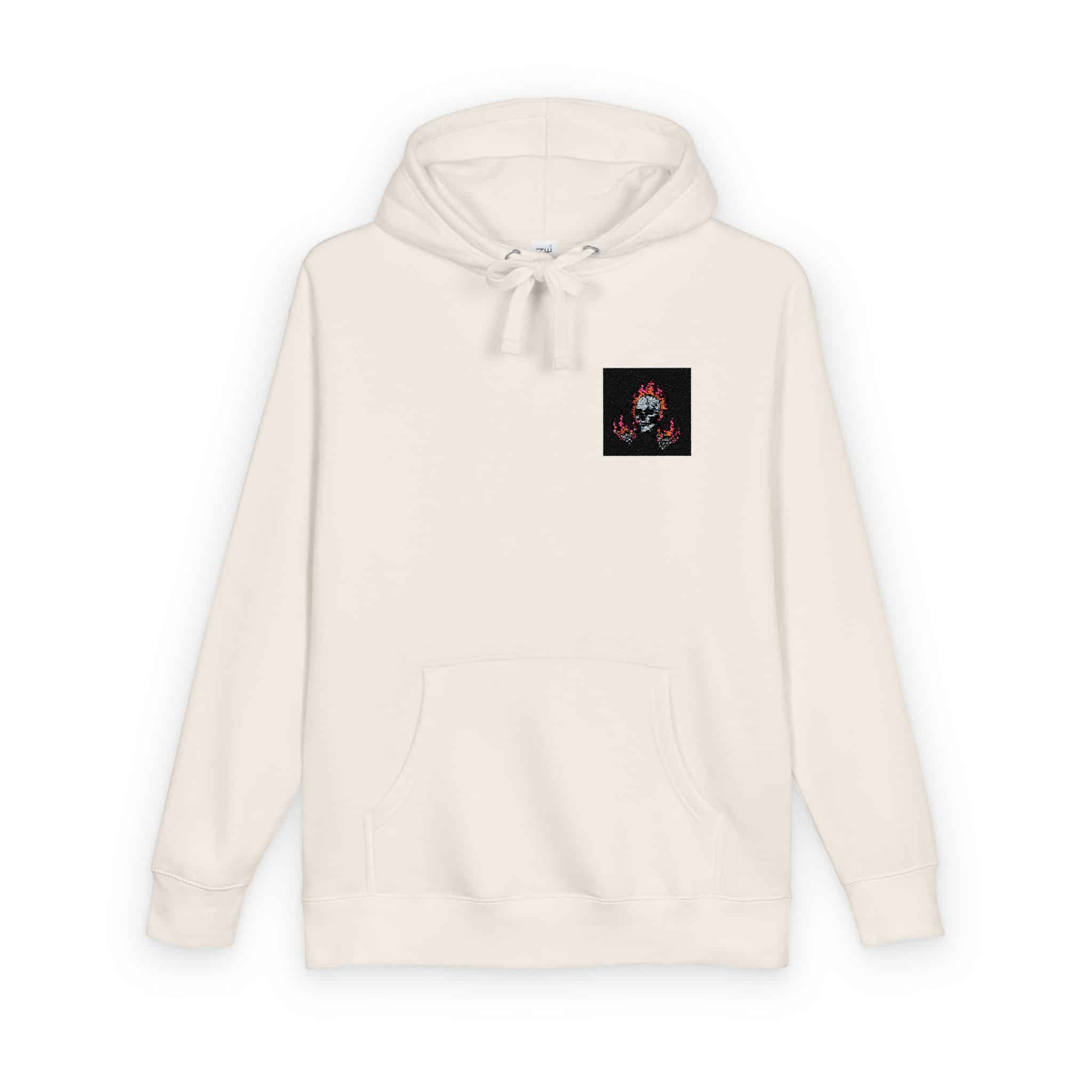 Premium Vector Human Skull With Metal Hand Art Work Illustration Unisex Fleece Hoodie - Image 6