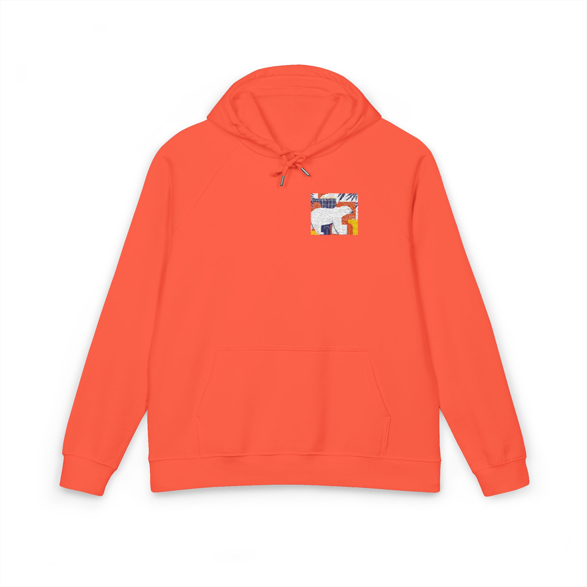 Polar Bear 5 Unisex Eco Raglan Hoodie Embroidery - Image 5