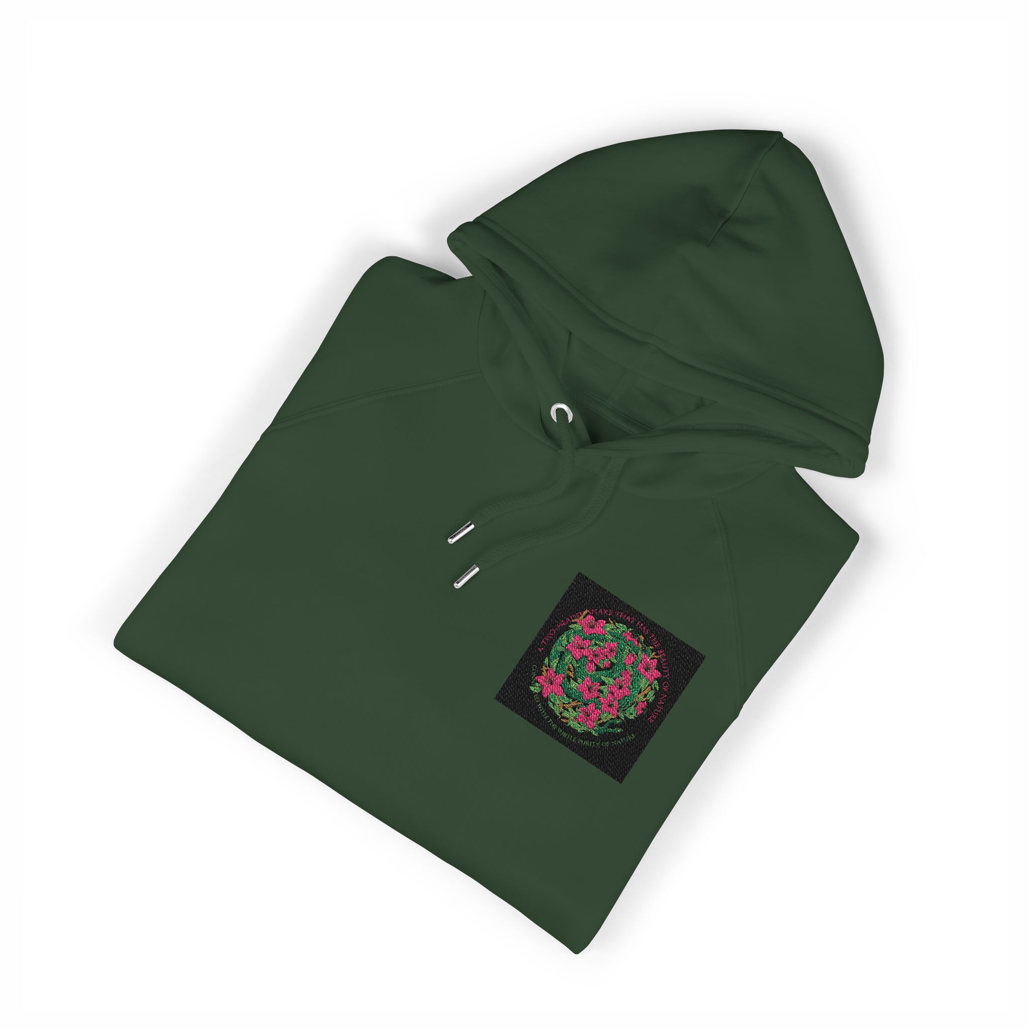 Two Headed Snake With Text Illustration Unisex Eco Raglan Hoodie Embroidery - Image 15