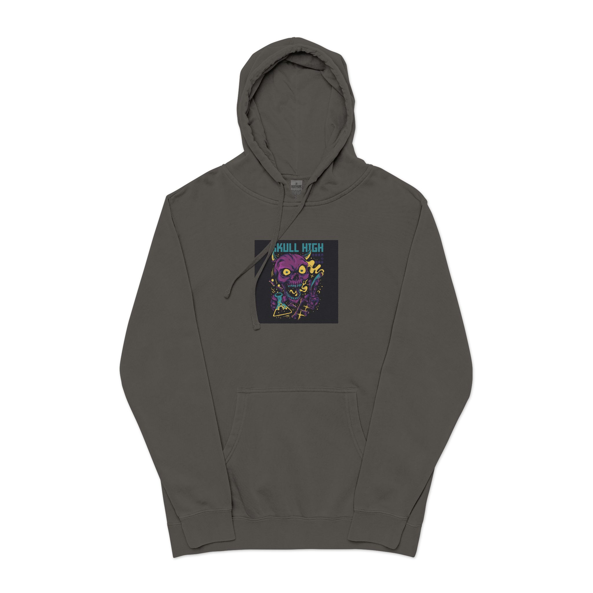 Skull High Cartoon Funny Unisex Pigment Dyed Hoodie Embroidery - Image 25