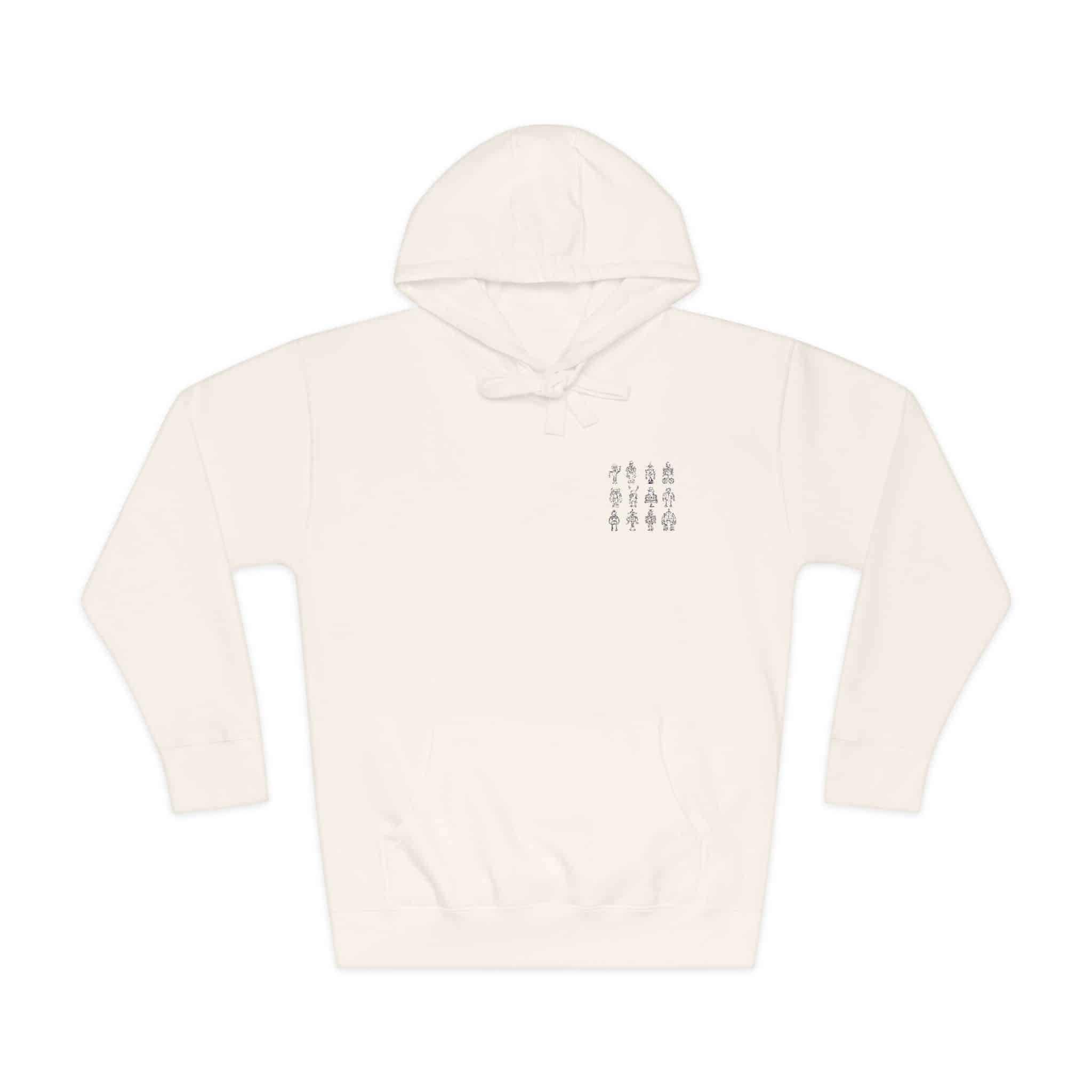 Robots Doodle Stile Black Icons Set Unisex Fleece Hoodie - Image 5