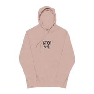 Stop War Unisex Pigment Dyed Hoodie Embroidery