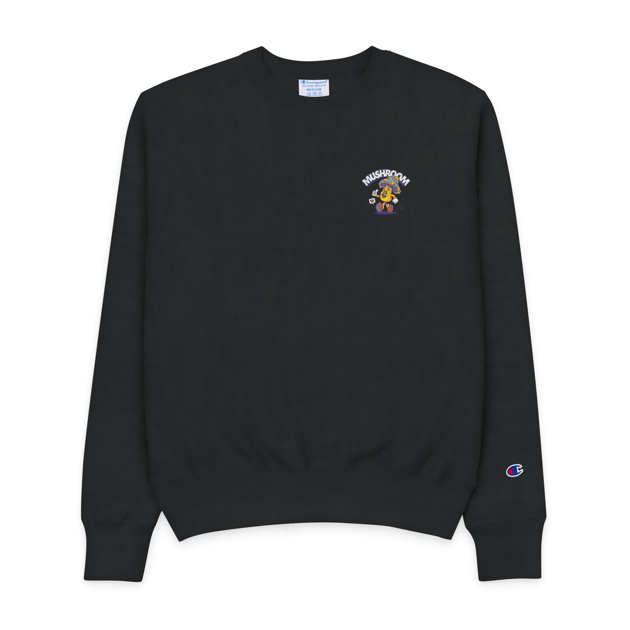 Mushroom Cute Trendy Retro Cartoon Vector Hand Drawn 191305 Mens Champion Crewneck Sweatshirt