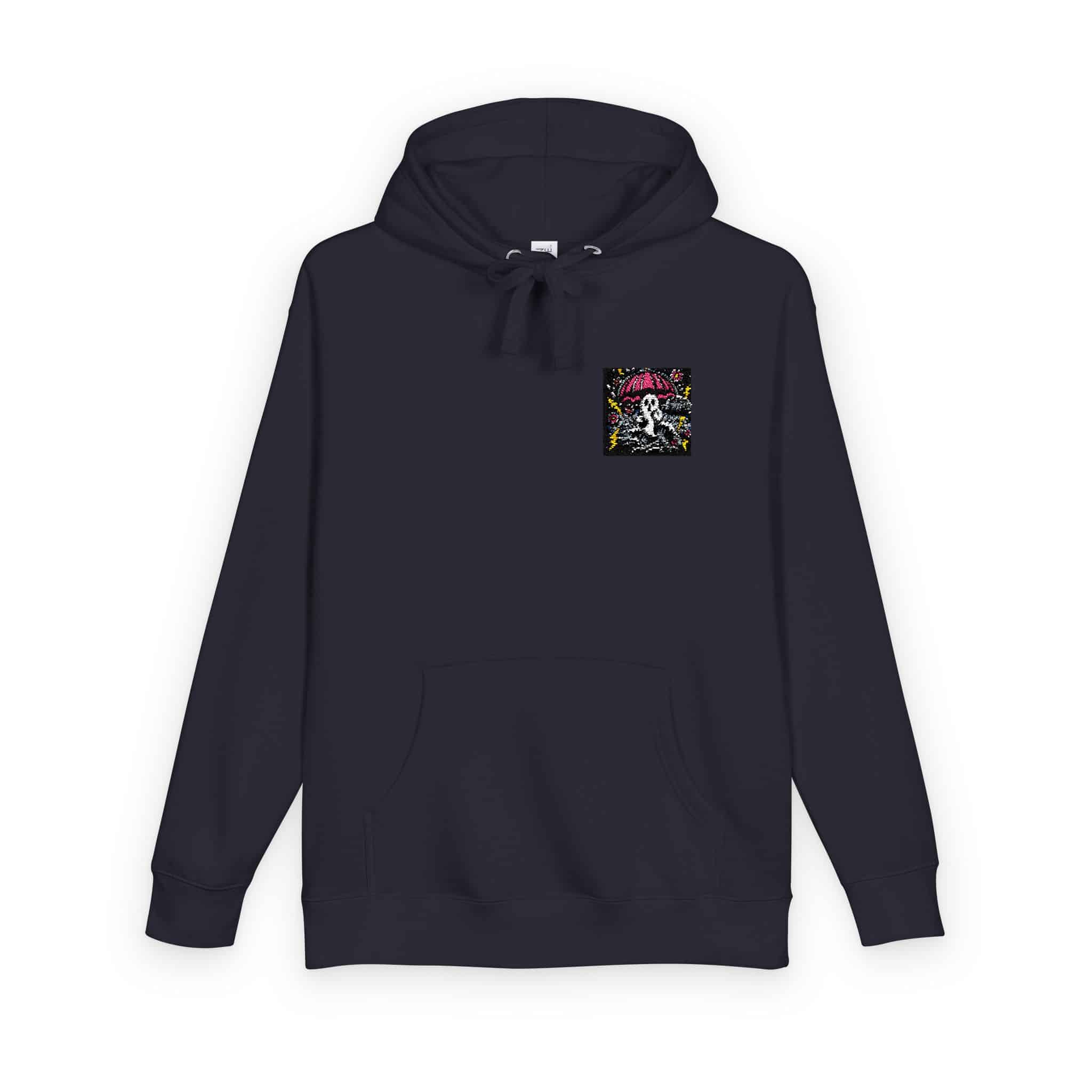 White Ghost With Pink Umbrella Lightning Bolt Unisex Fleece Hoodie - Image 22
