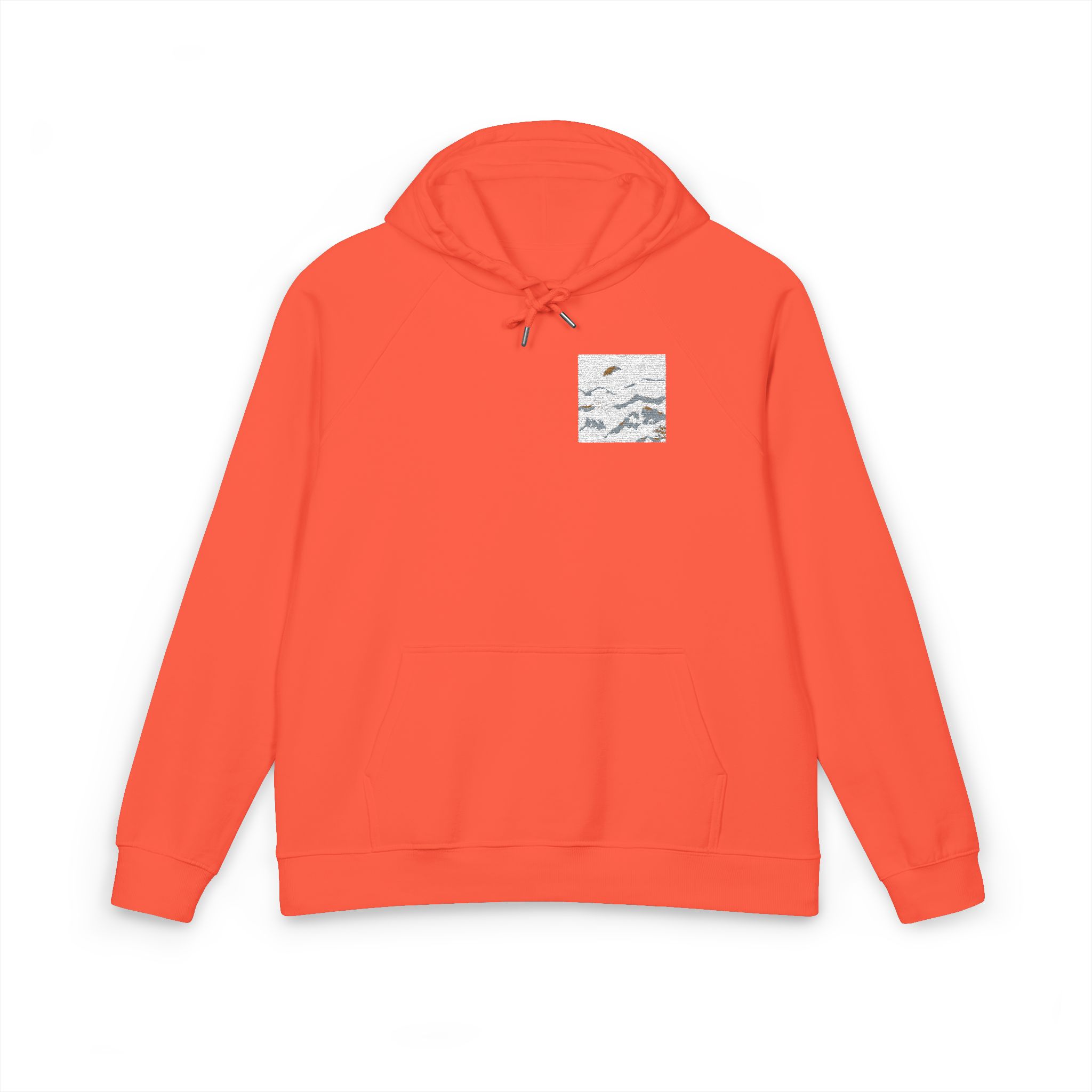 Watercolor Chinese Style Unisex Eco Raglan Hoodie Embroidery - Image 5