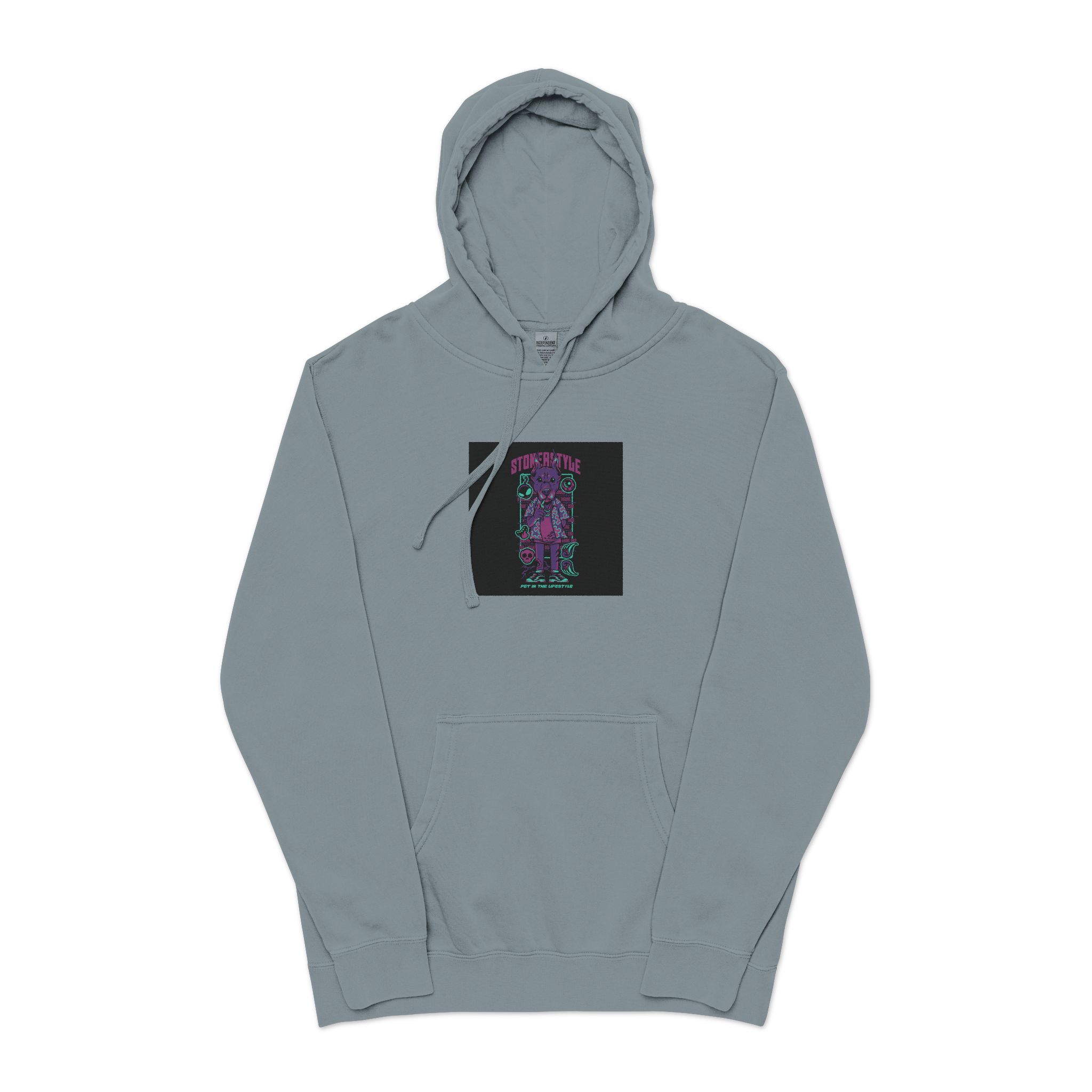 Stoner Style Dobermann Holiday Unisex Pigment Dyed Hoodie Embroidery - Image 21