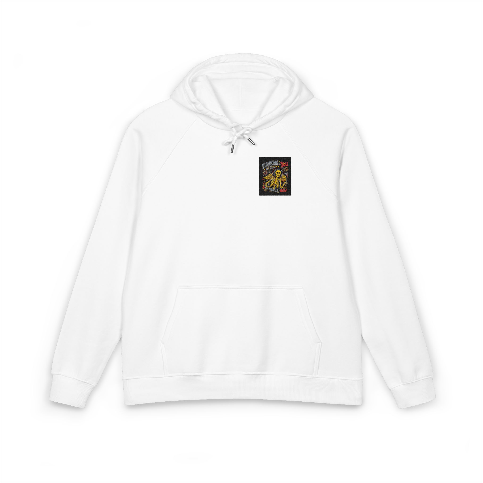 Skeleton Illustration With Mexican Colorful Design Thinking You Unisex Eco Raglan Hoodie Embroidery