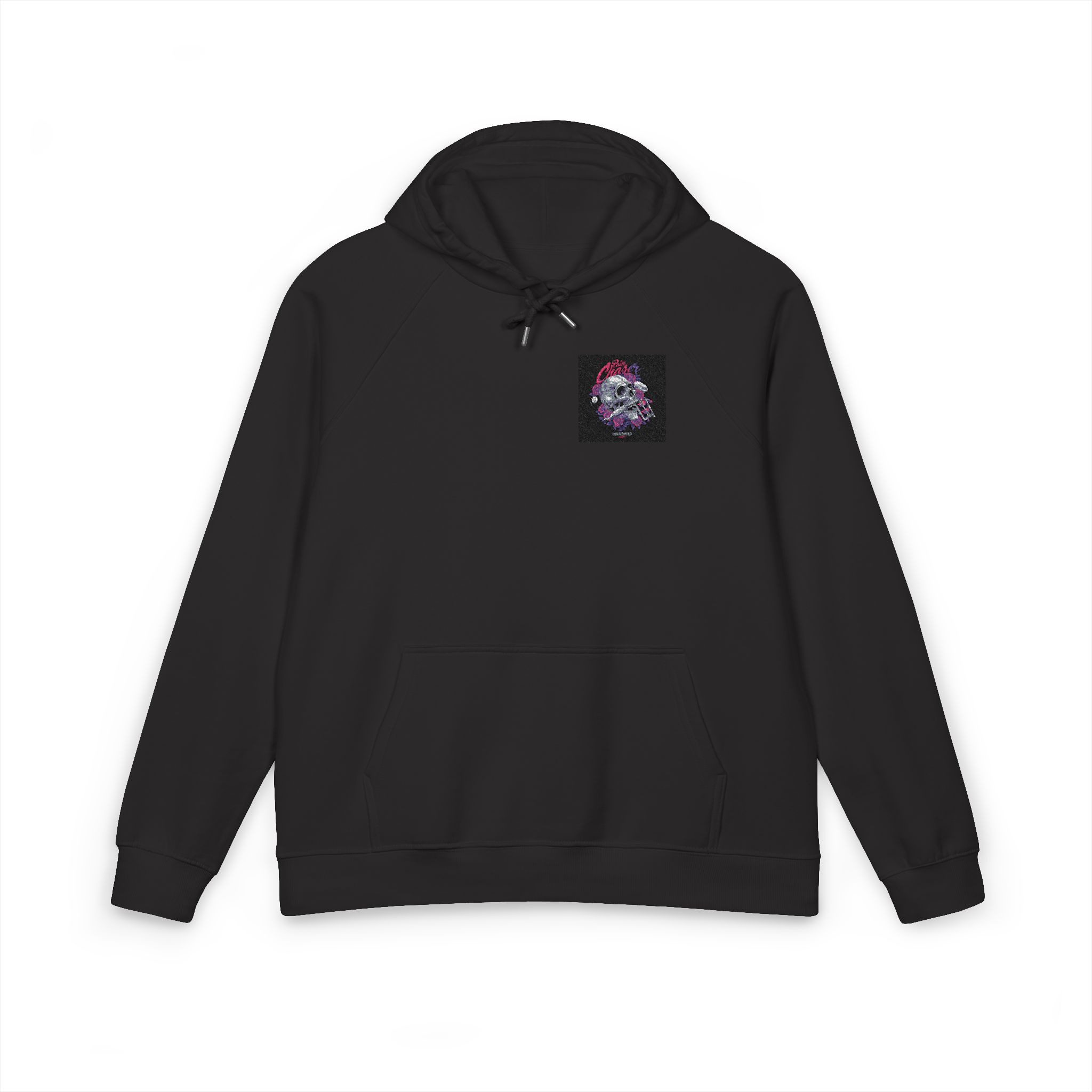 Skull Tattoomachine With Text Illustration Unisex Eco Raglan Hoodie Embroidery - Image 17